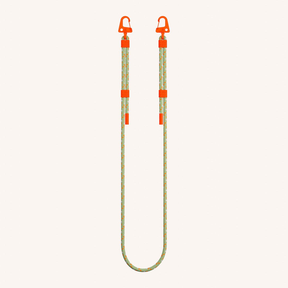 Phone Strap Carabiner Rope in Orange Camouflage Total View | XOUXOU