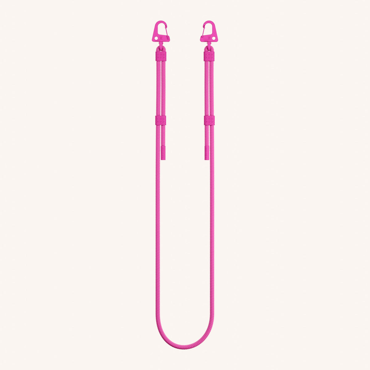 Phone Strap Carabiner Rope in Power Pink Total View | XOUXOU