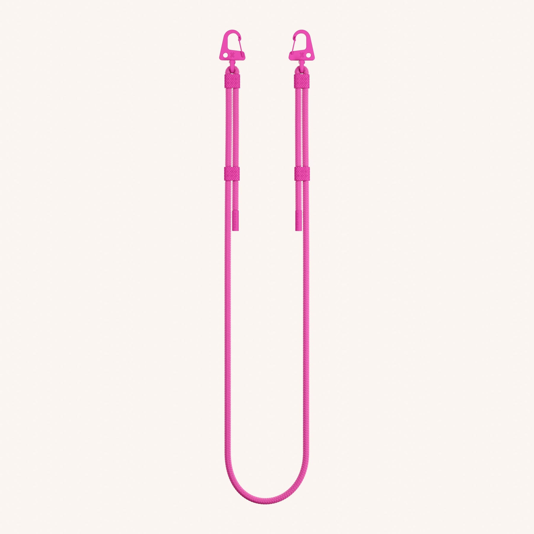 Phone Strap Carabiner Rope in Power Pink Total View | XOUXOU