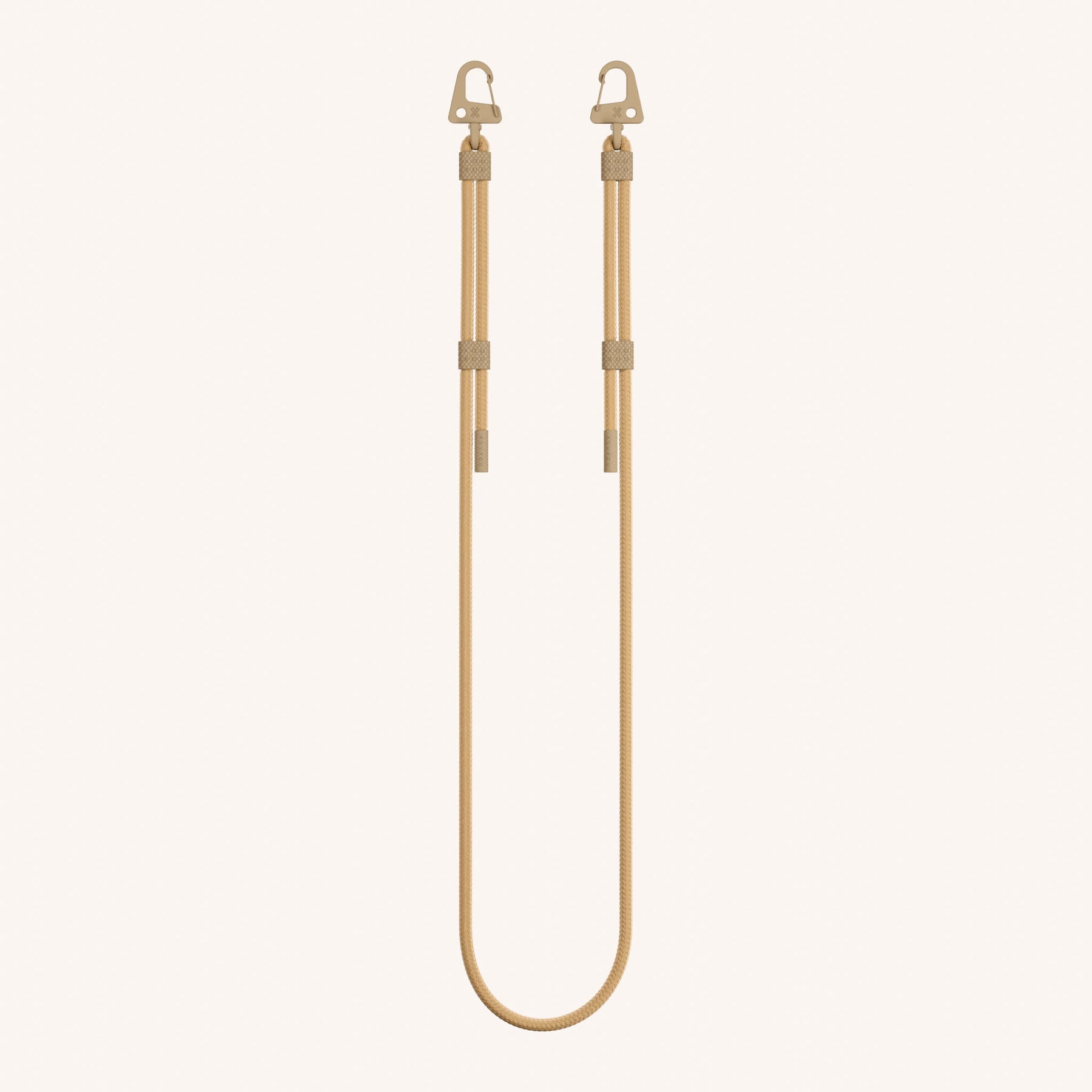 Phone Strap Carabiner Rope in Sand Total View | XOUXOU