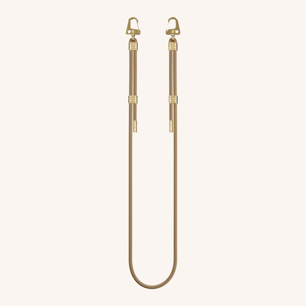 Phone Strap Carabiner Rope in Taupe Total View | XOUXOU