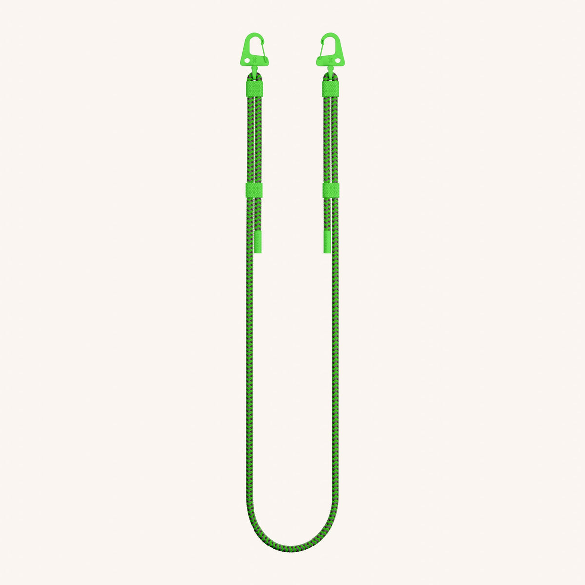 Phone Strap Carabiner Rope in Vibrant Neon Green Total View | XOUXOU
