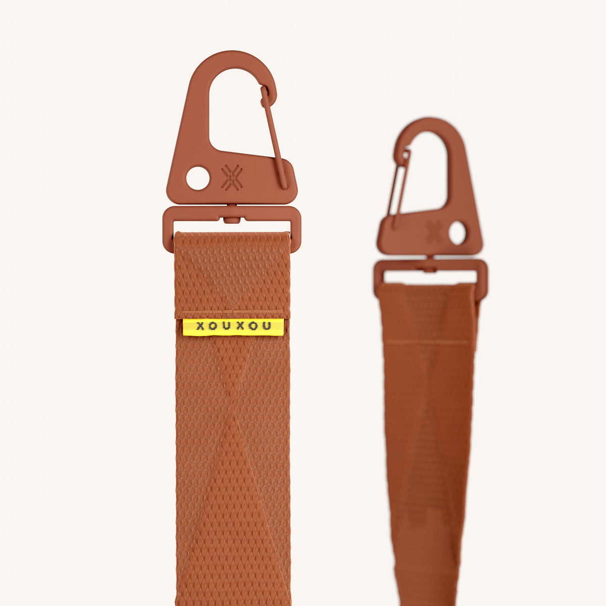 Phone Strap Lanyard in Rusty Red Detail View | XOUXOU