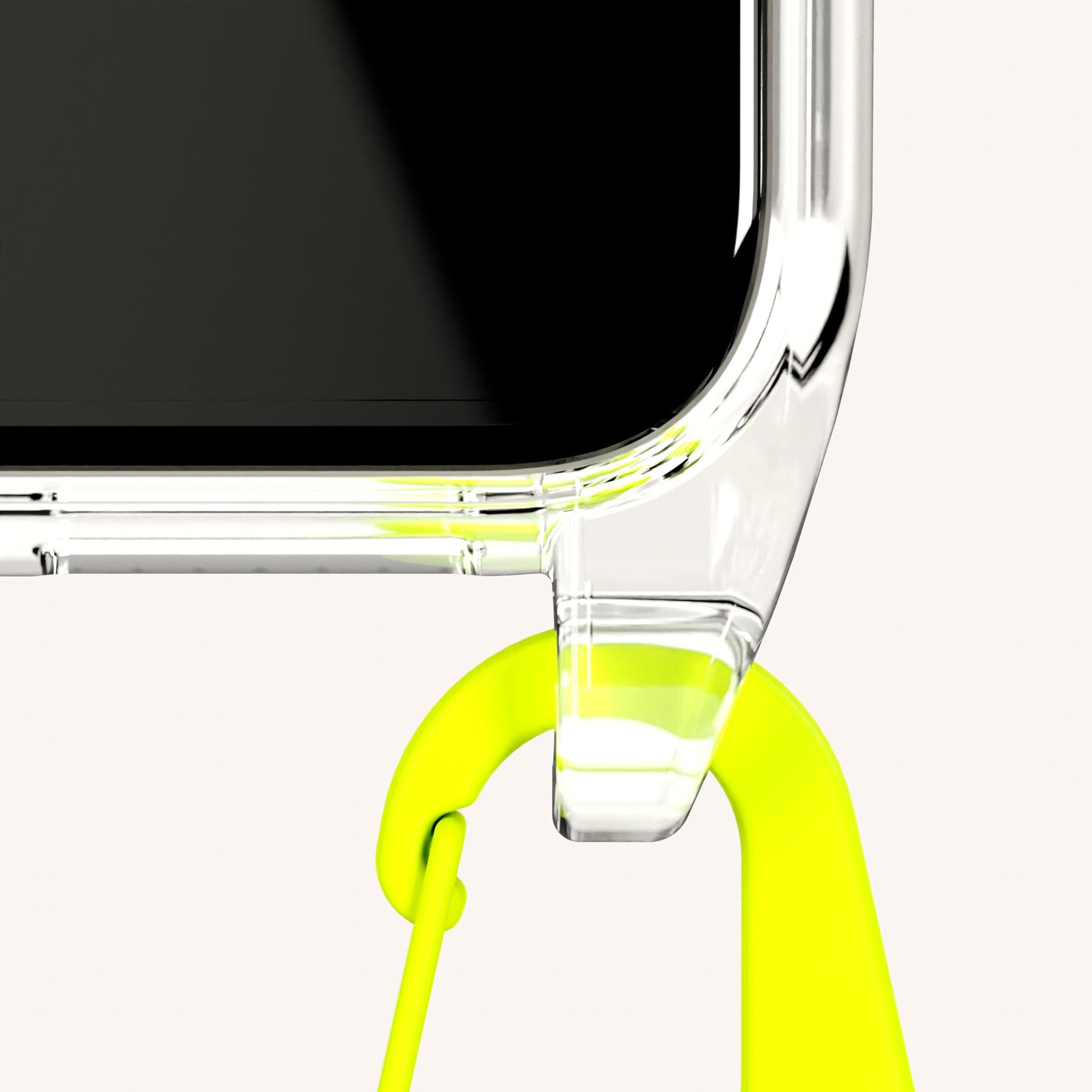 Handykette mit Karabinerband in Transparent + Orange Kamouflage