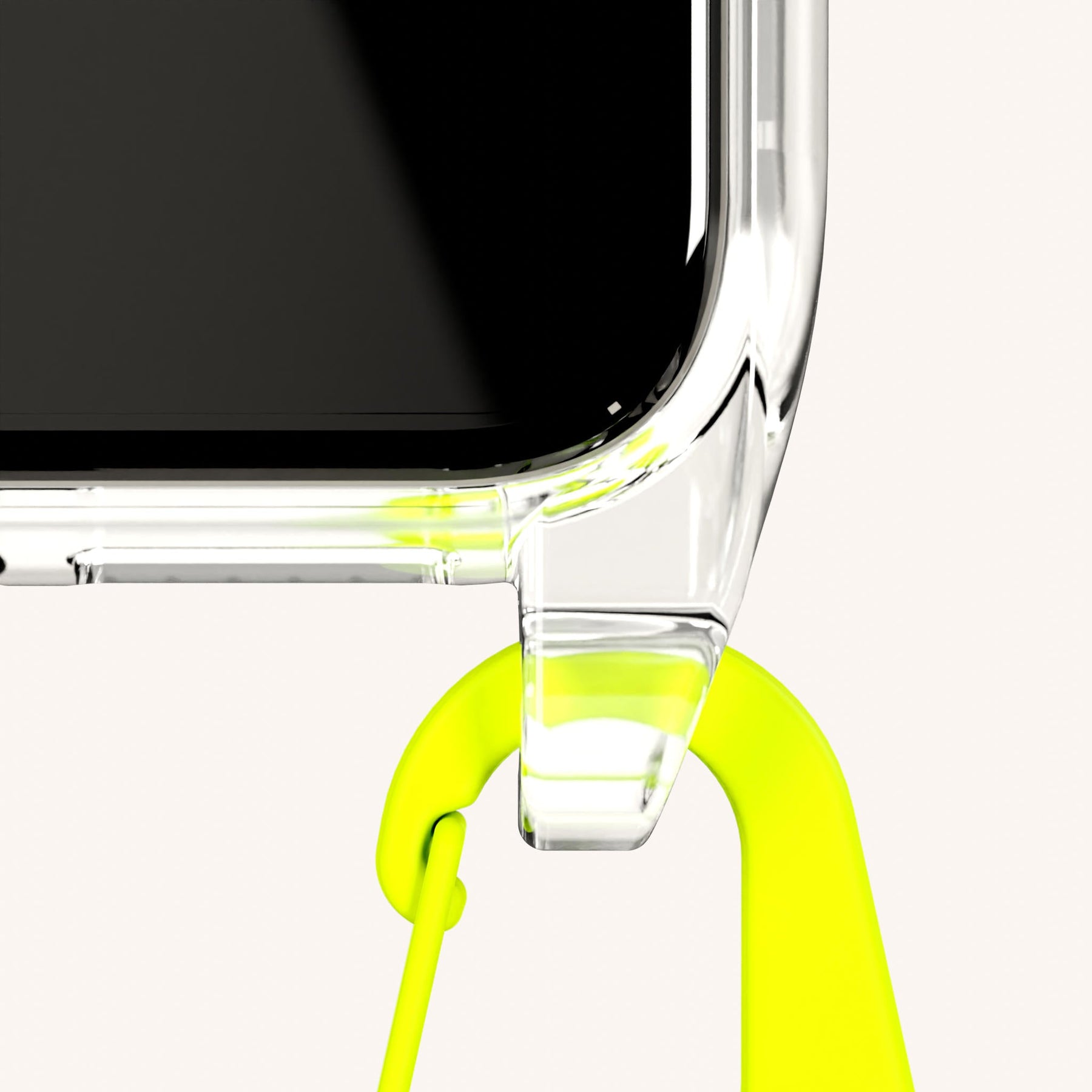 Handykette mit Karabinerband in Transparent + Orange Kamouflage
