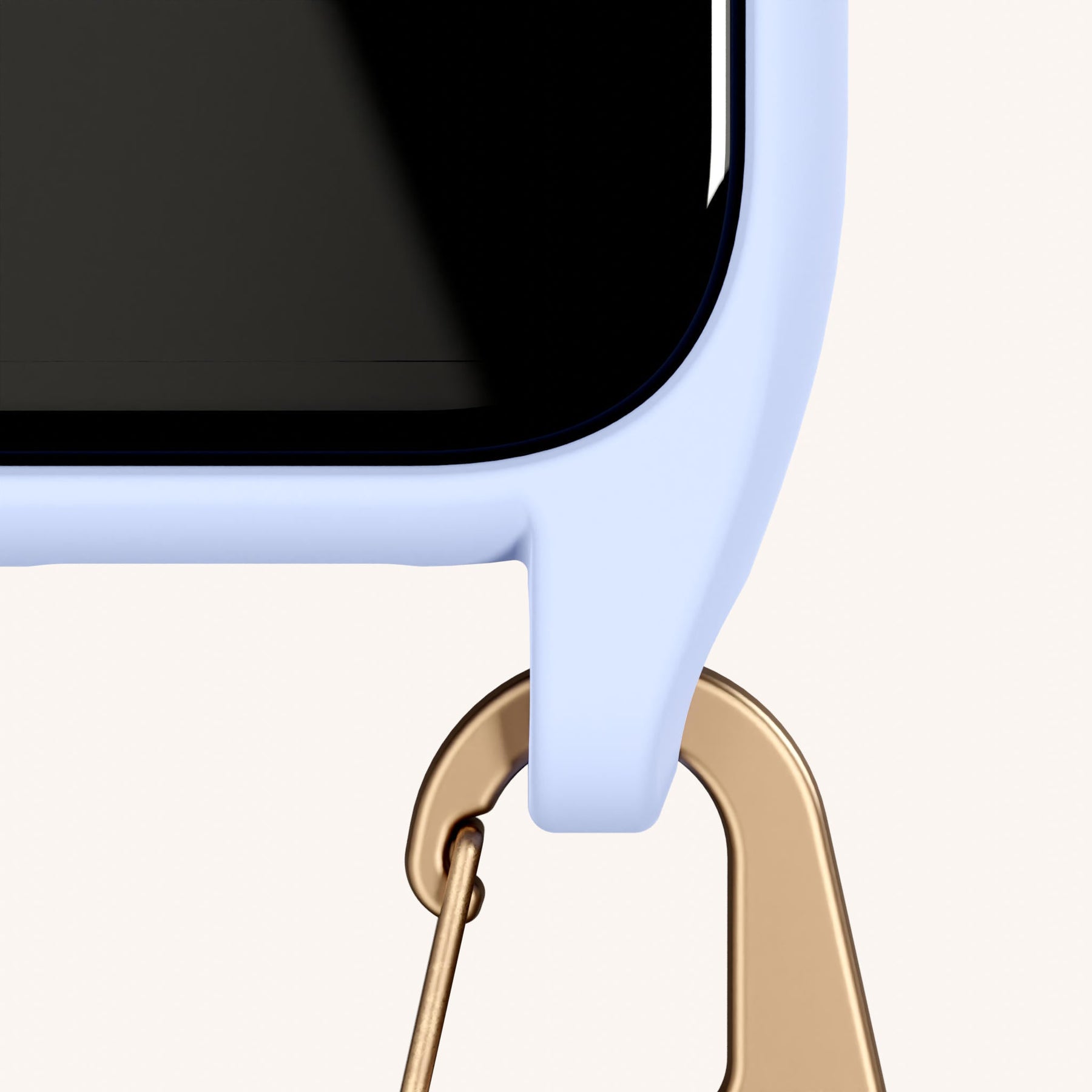Phone Necklace with Carabiner Rope in Baby Blue
