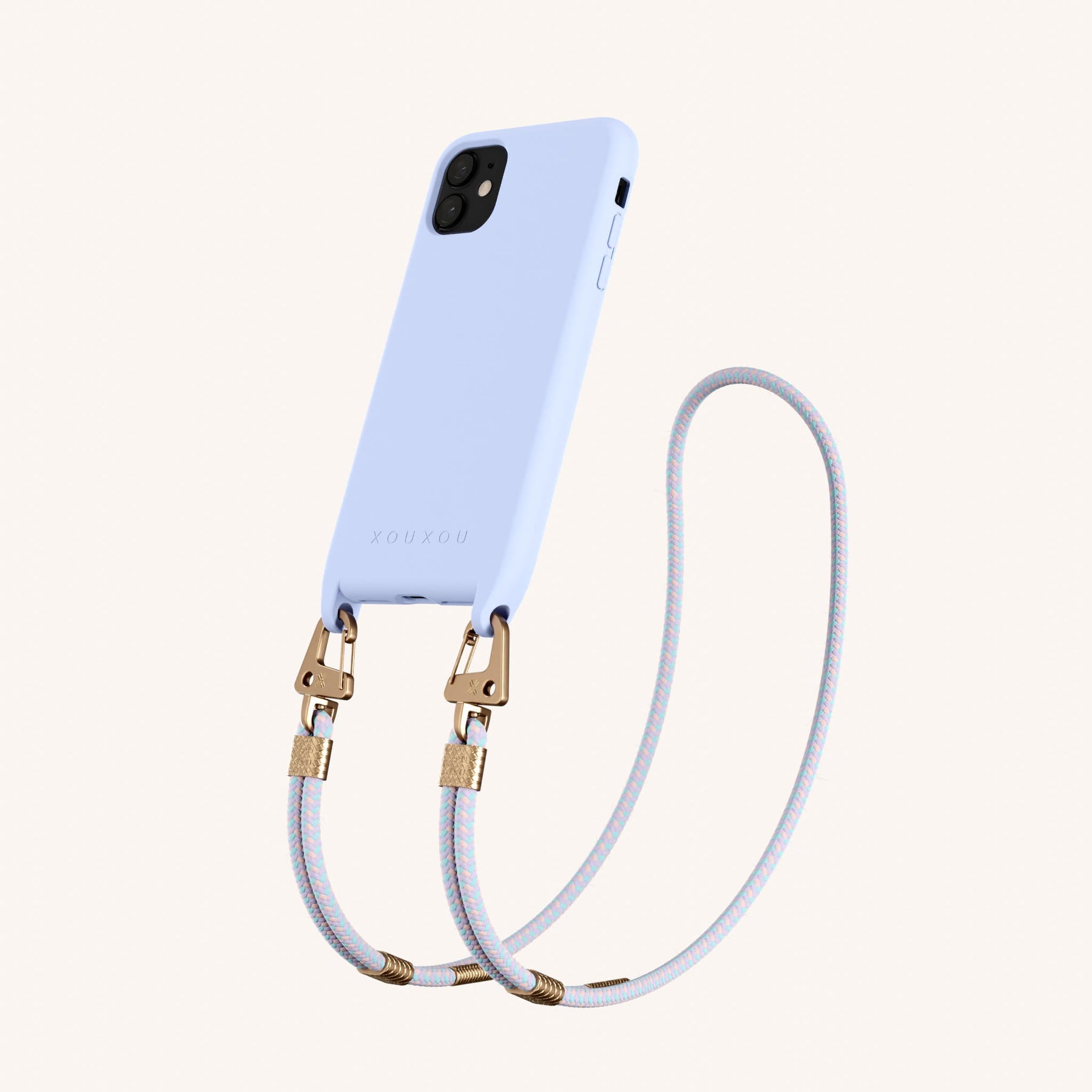 Handykette mit Karabinerband in Baby Blau + Vibrant Pastel