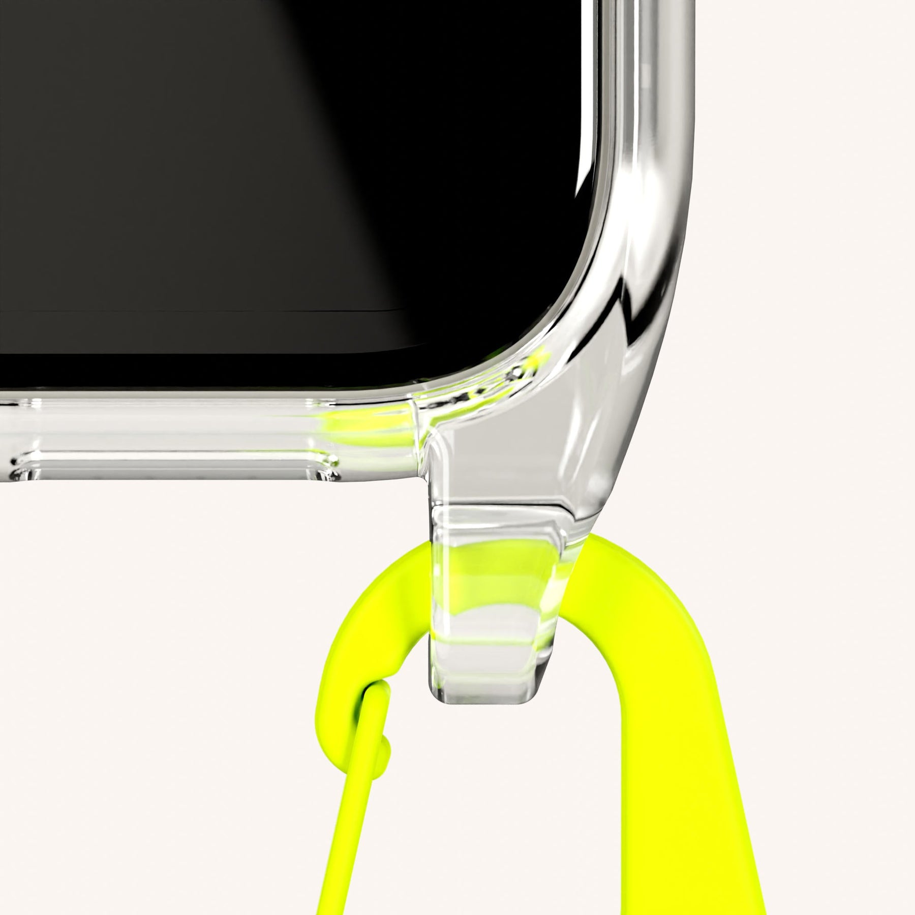 Handykette mit Karabinerband in Transparent + Orange Kamouflage