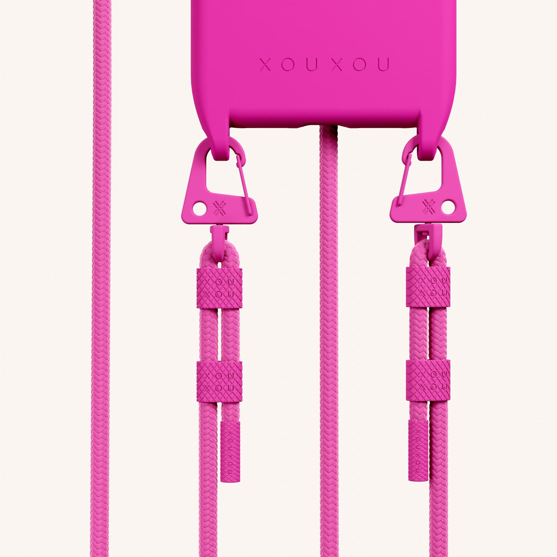 Handykette mit Karabinerband in Power Pink