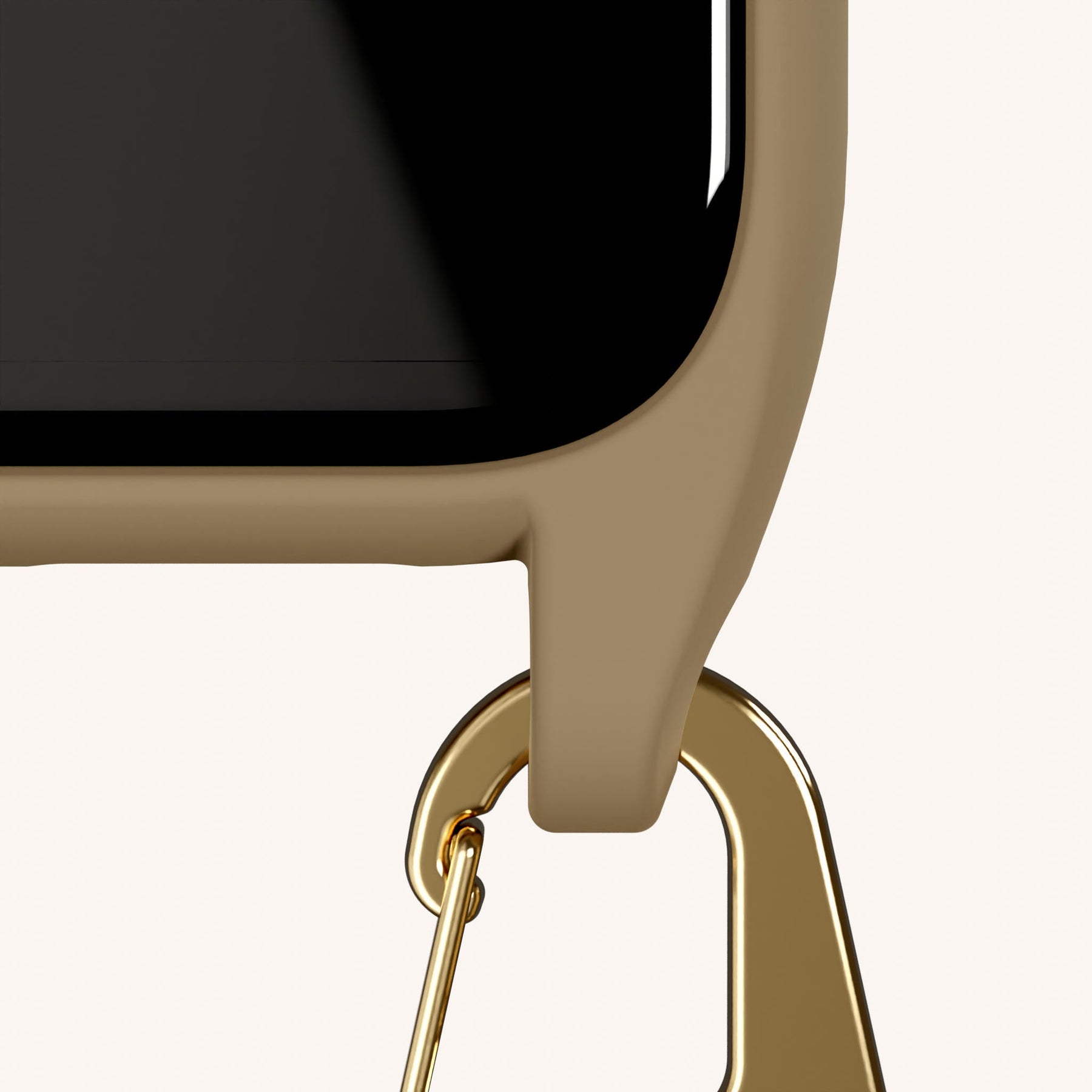 Handykette mit Karabinerband in Taupe