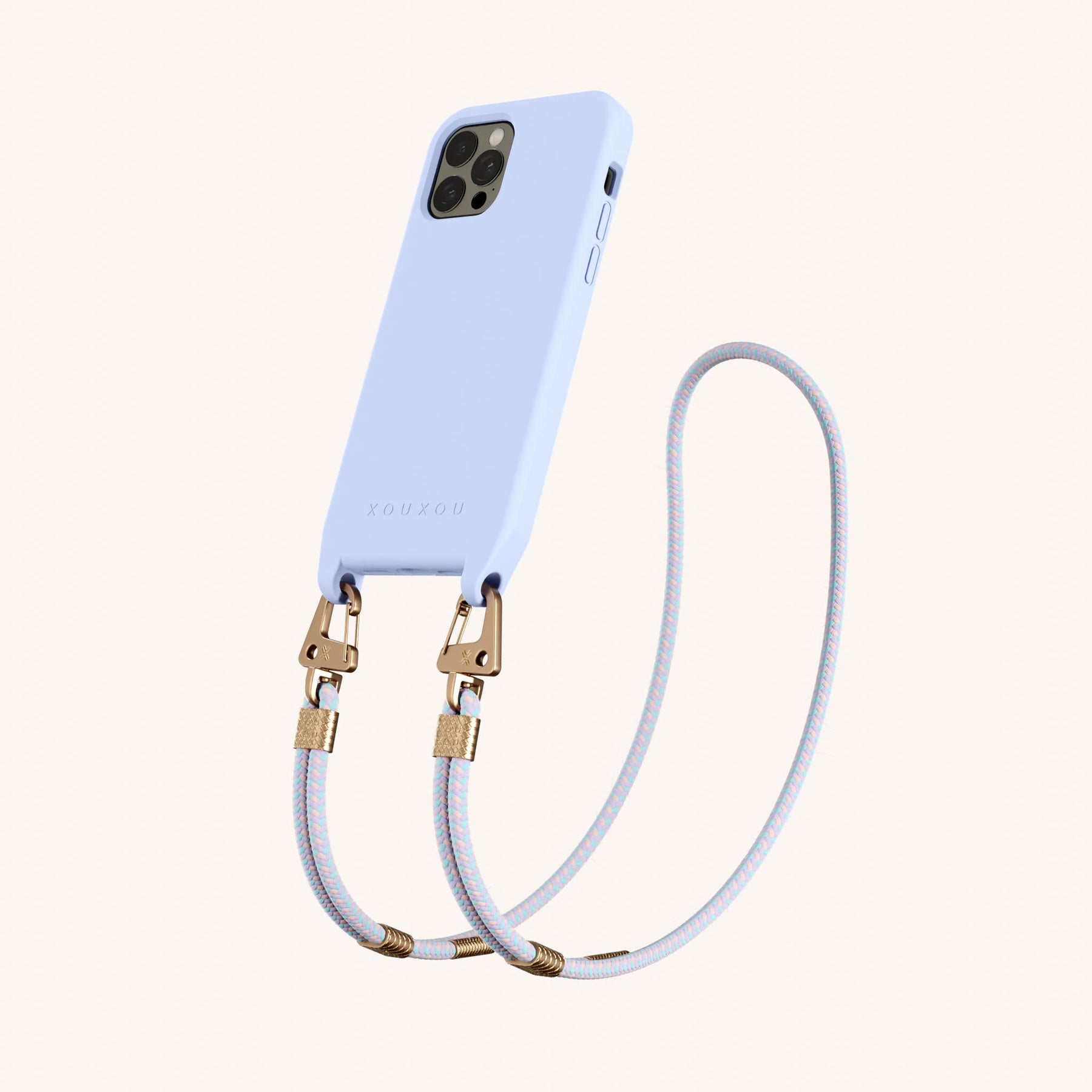 Handykette mit Karabinerband in Baby Blau + Vibrant Pastel