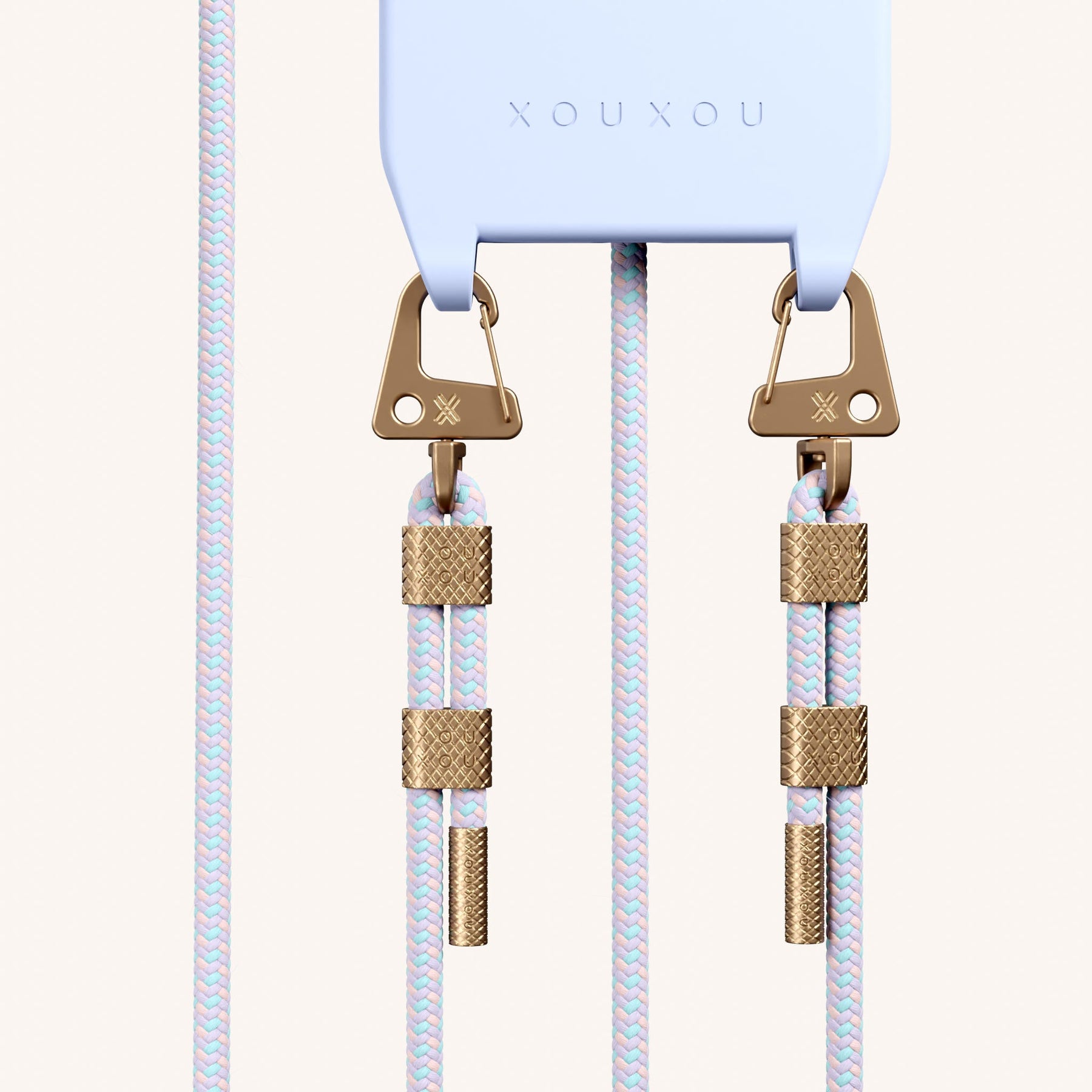 Handykette mit Karabinerband in Baby Blau + Vibrant Pastel