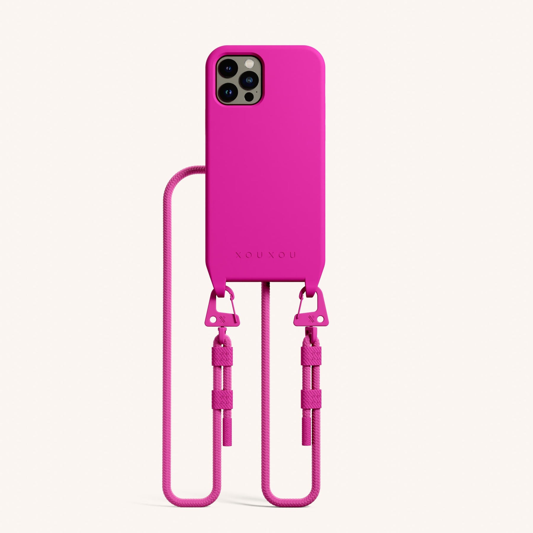 Handykette mit Karabinerband in Power Pink