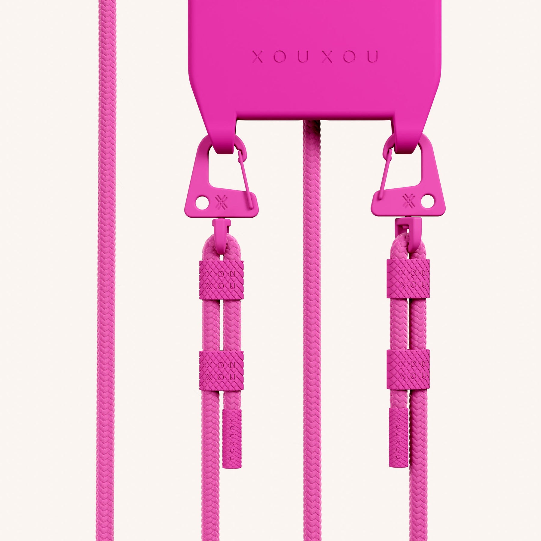 Handykette mit Karabinerband in Power Pink