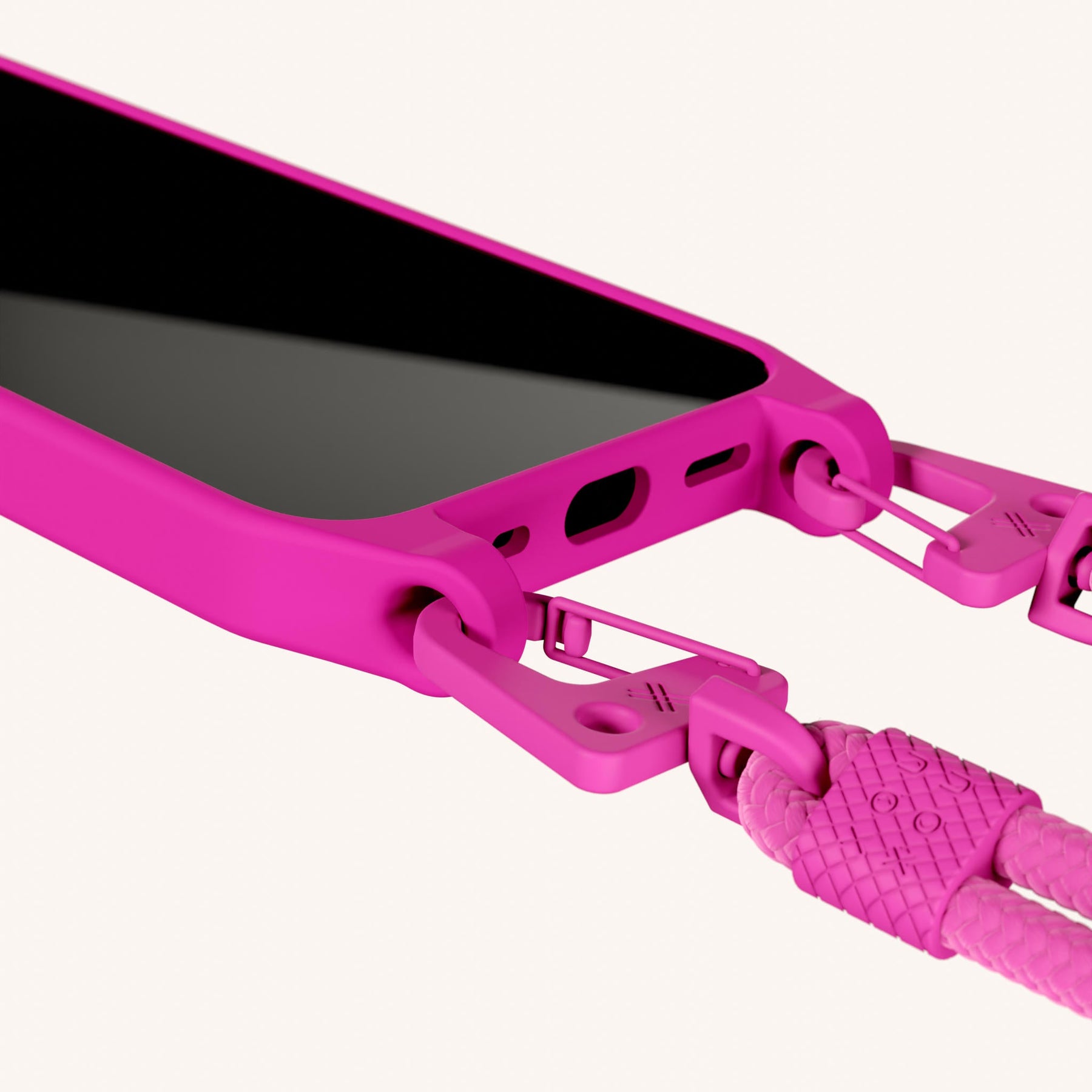Handykette mit Karabinerband in Power Pink
