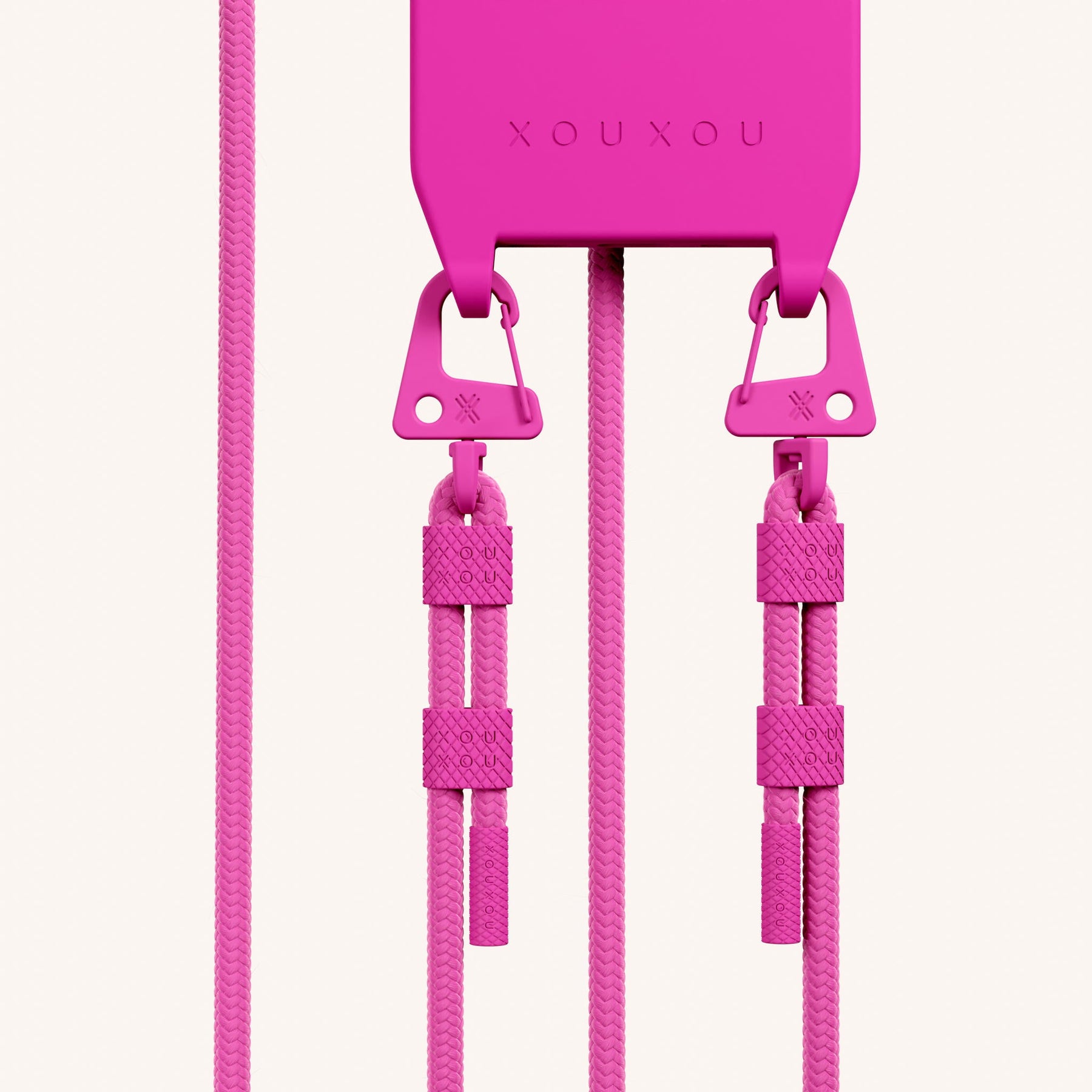 Handykette mit Karabinerband in Power Pink