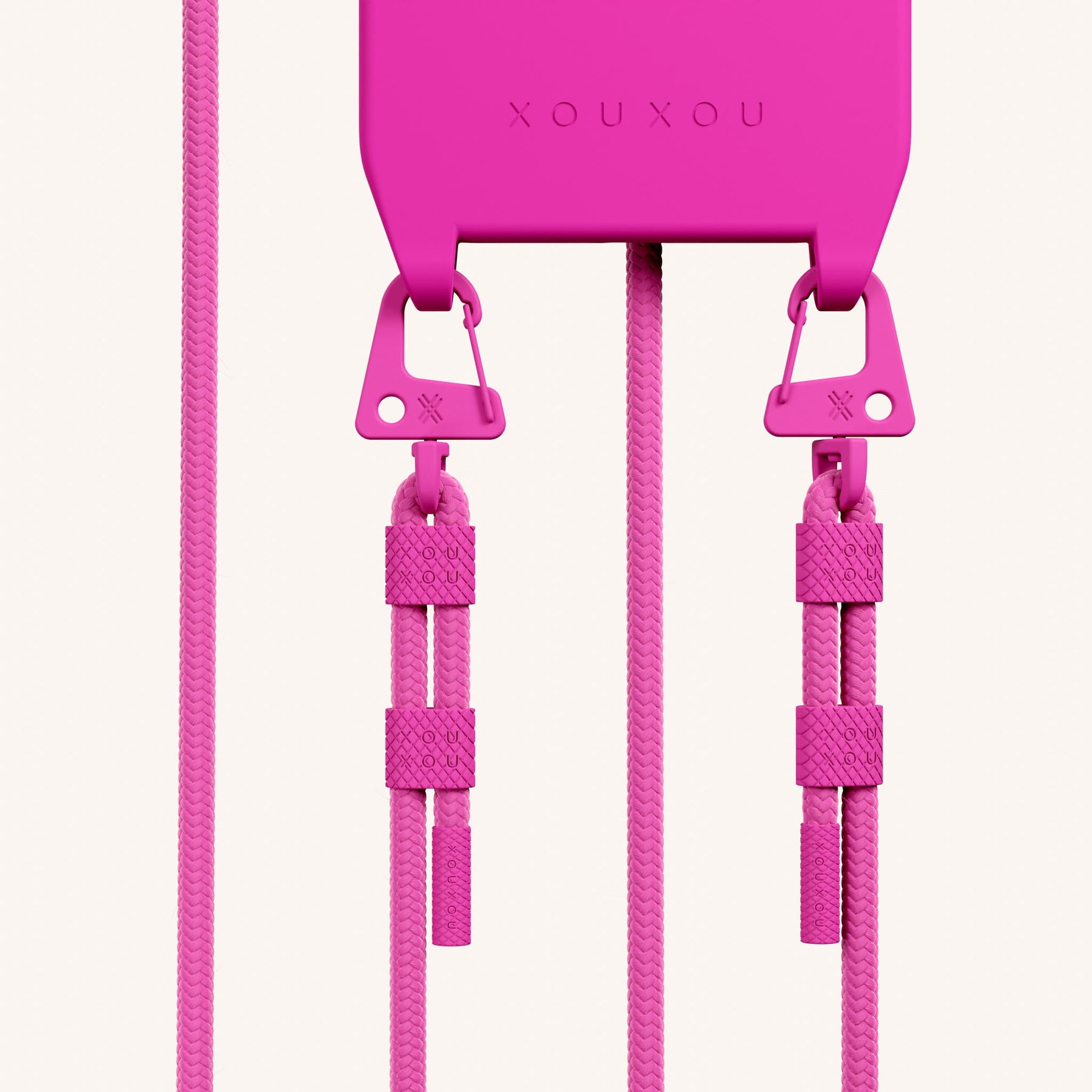 Handykette mit Karabinerband in Power Pink