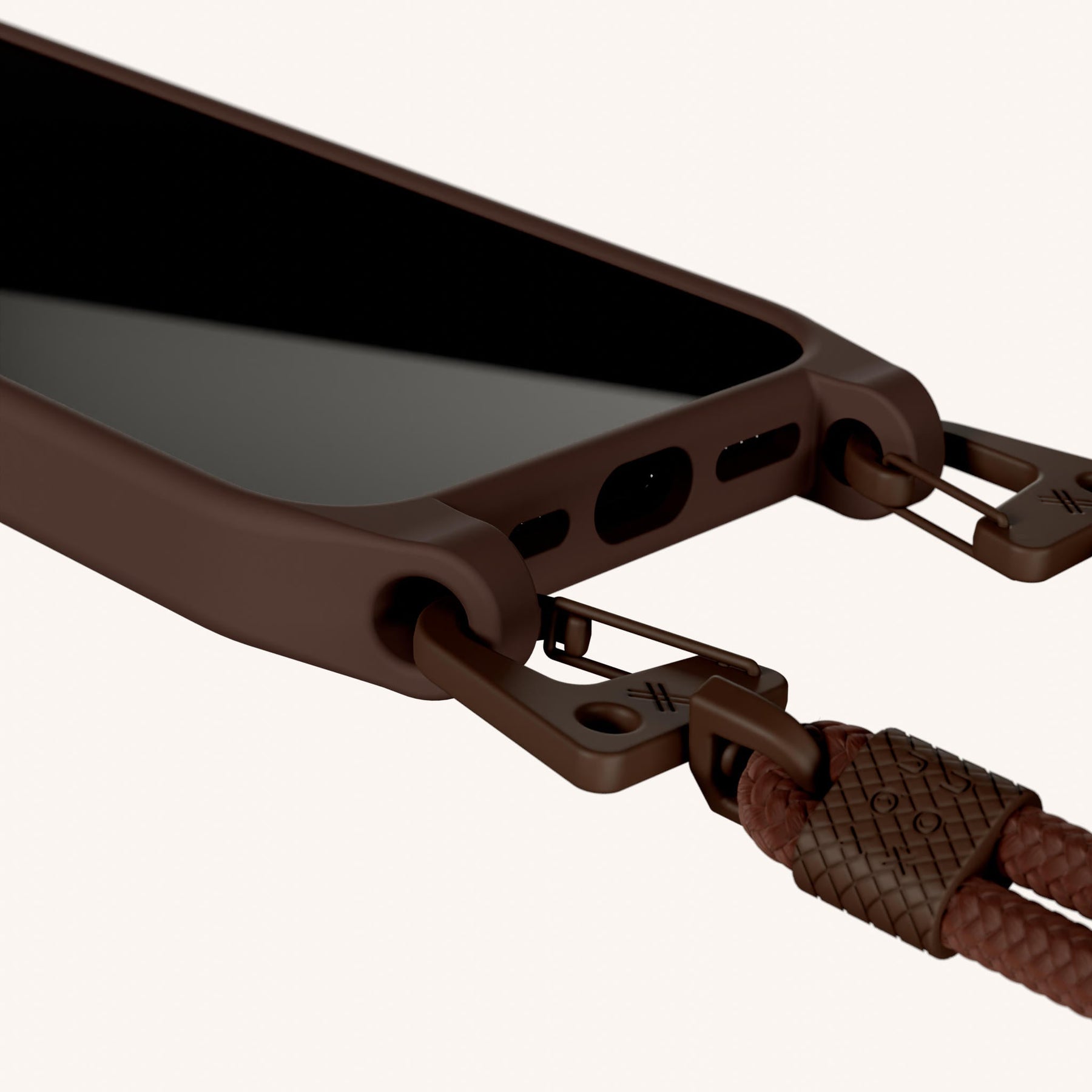 Phone Necklace with Carabiner Rope in Earth