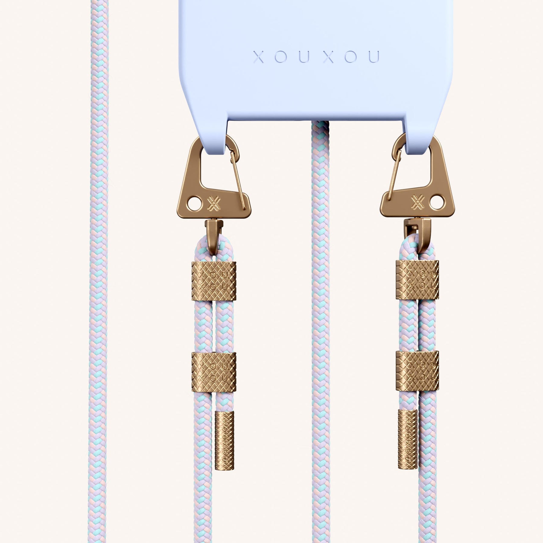 Handykette mit Karabinerband in Baby Blau + Vibrant Pastel