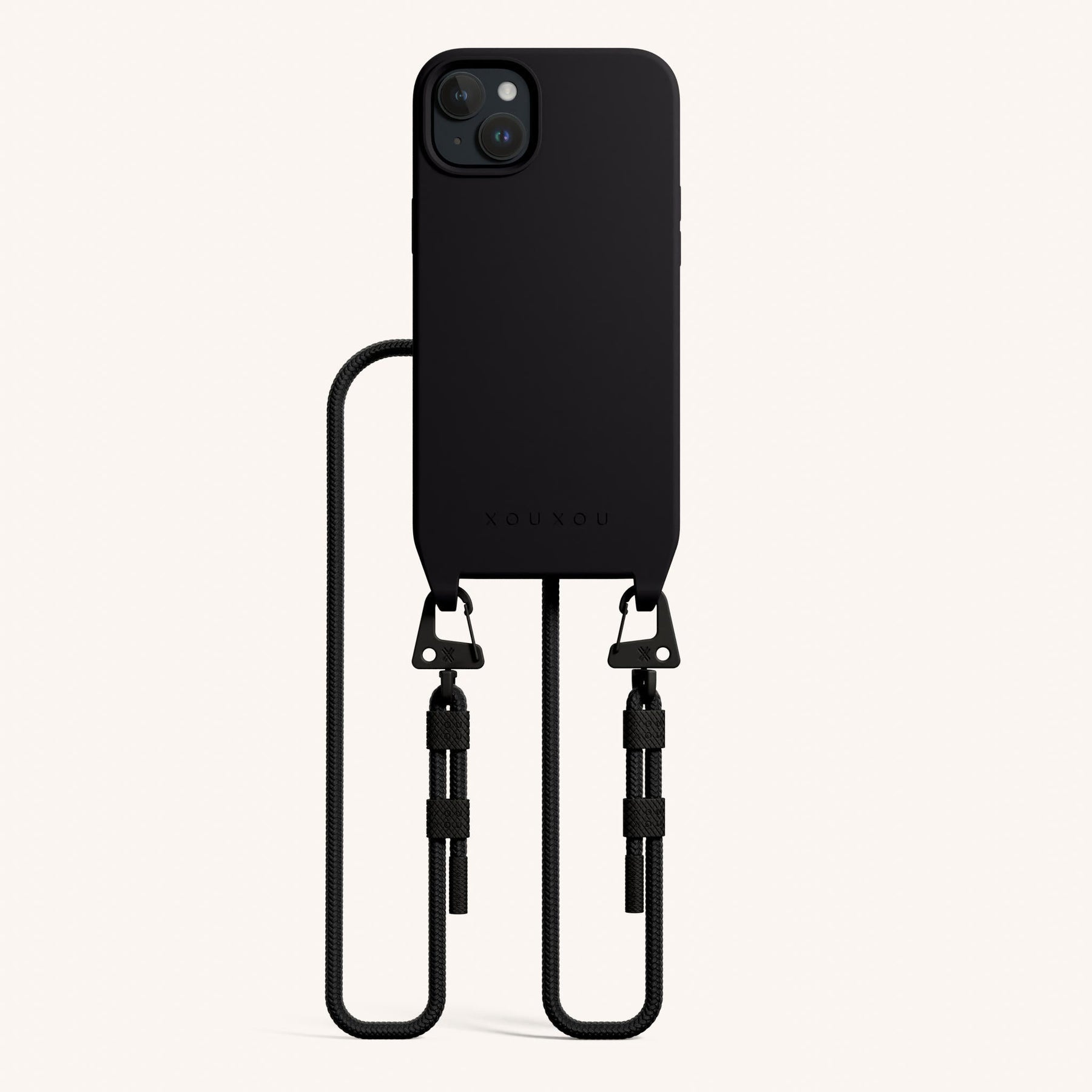 Handykette mit Karabinerband in Schwarz
