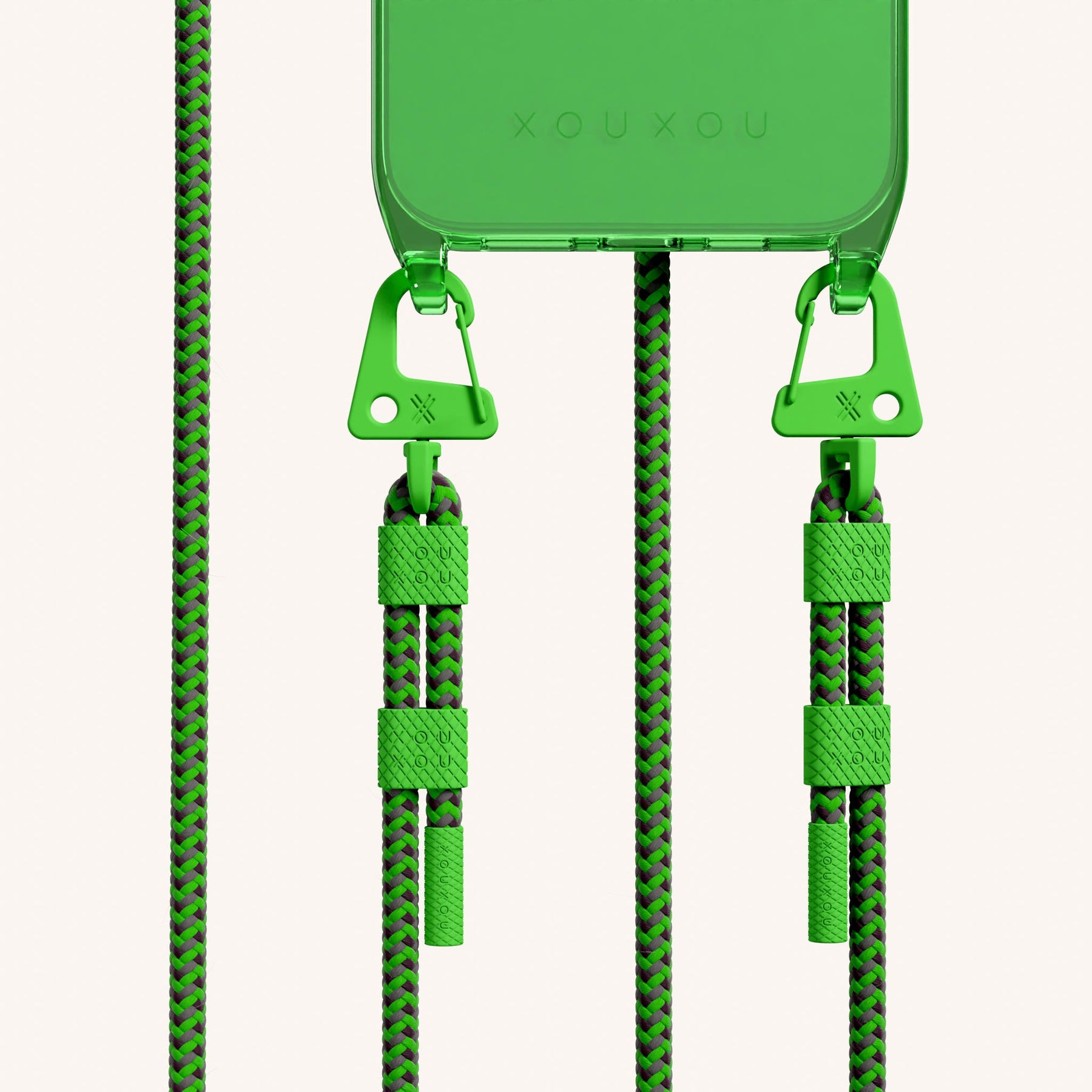 Handykette mit Karabinerband in Neon Grün