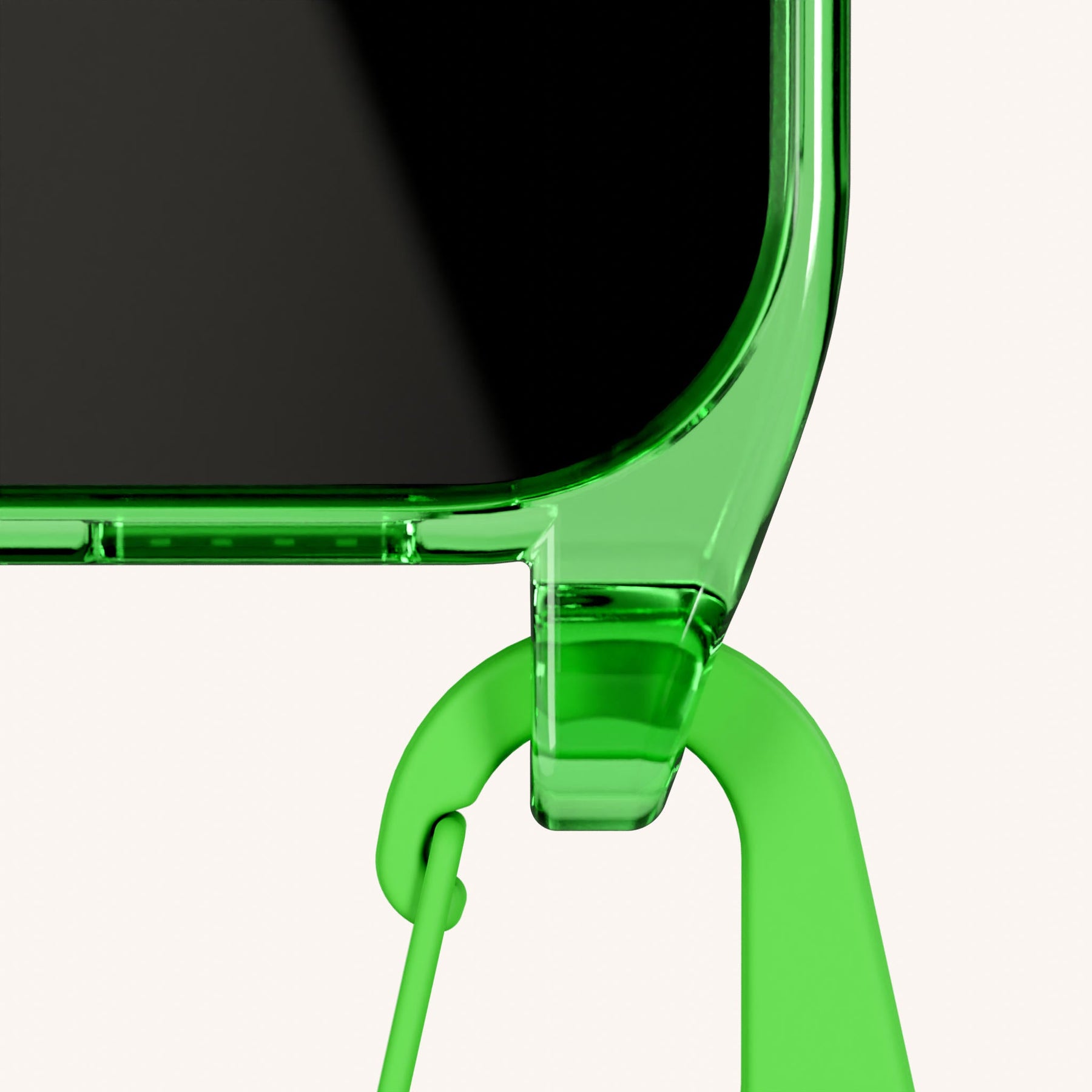 Handykette mit Karabinerband in Neon Grün