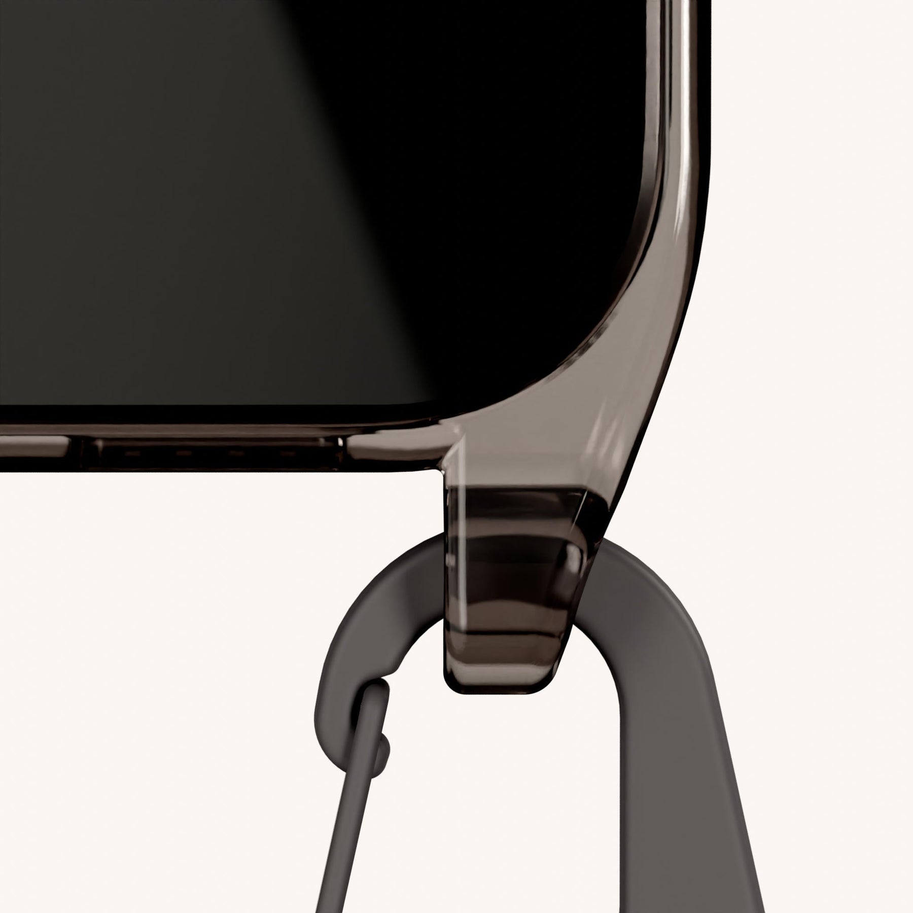 Handykette mit Karabinerband in Grau transparent