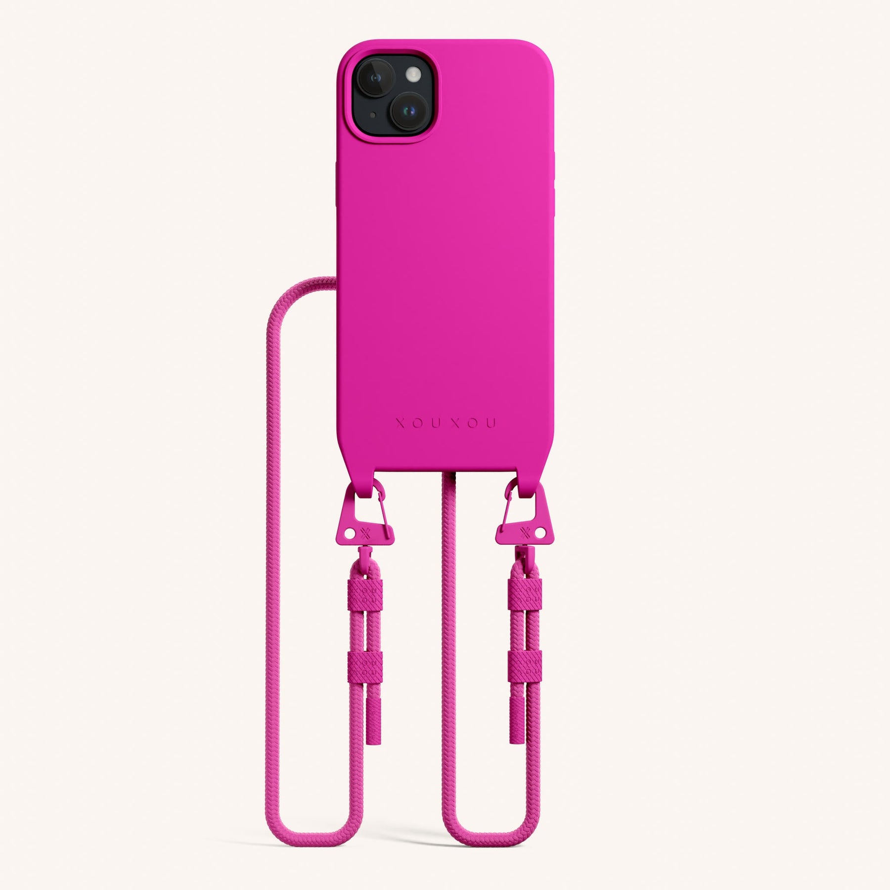 Handykette mit Karabinerband in Power Pink