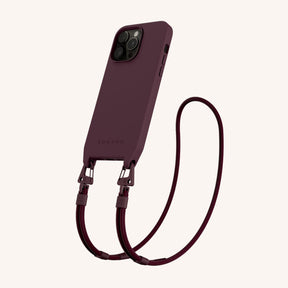 Phone Necklace with Carabiner Rope in Burgundy