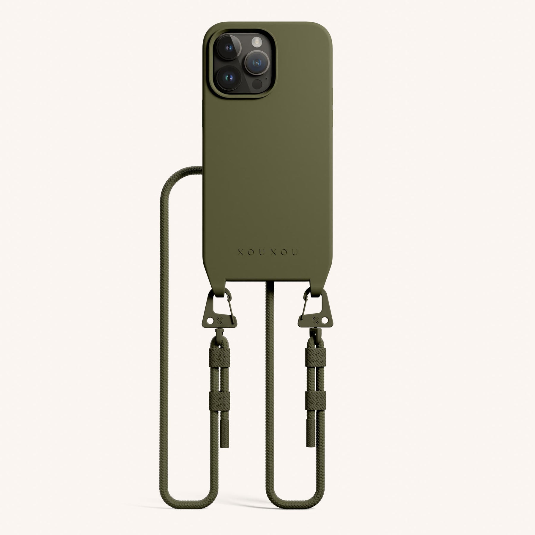 Handykette mit Karabinerband in Moos