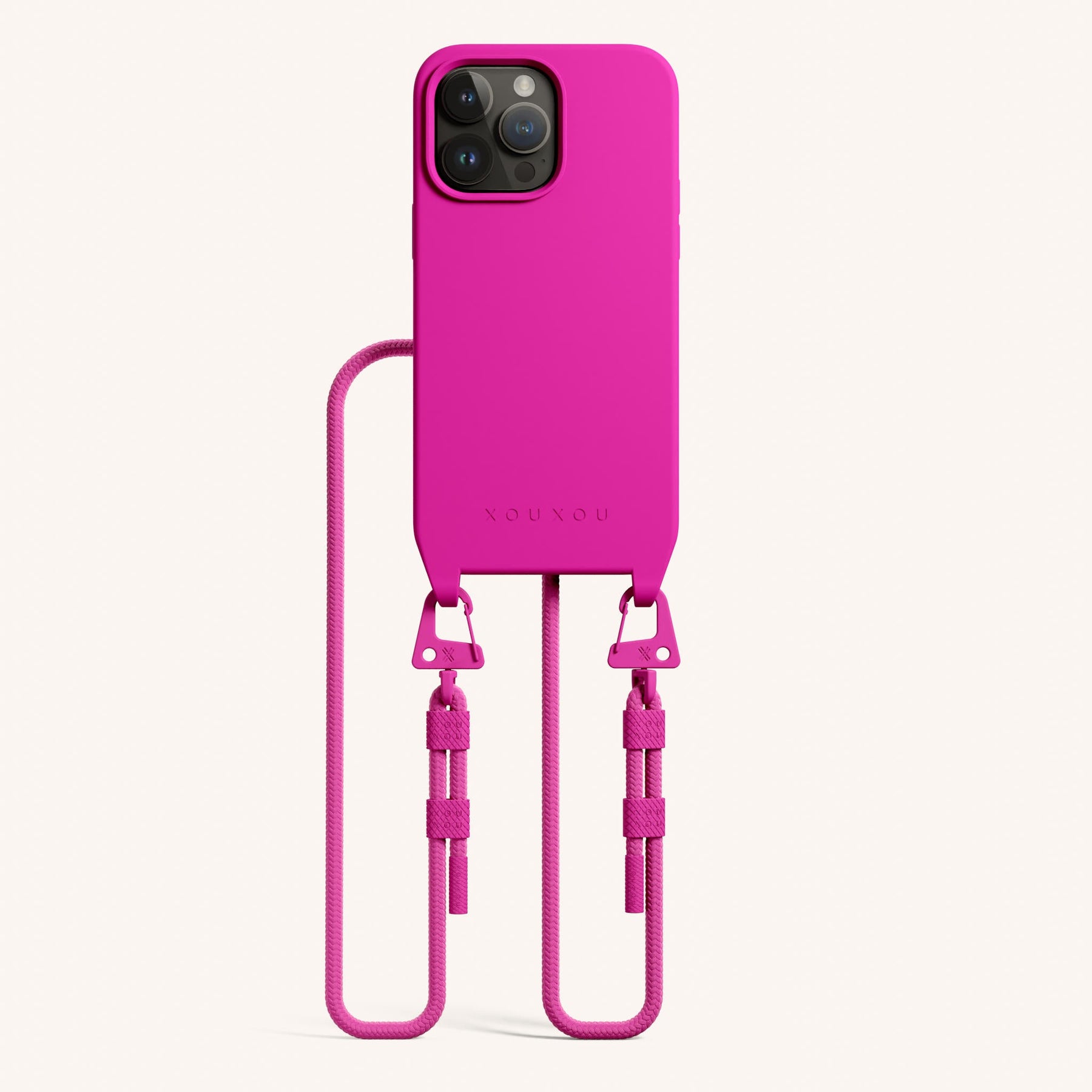 Handykette mit Karabinerband in Power Pink
