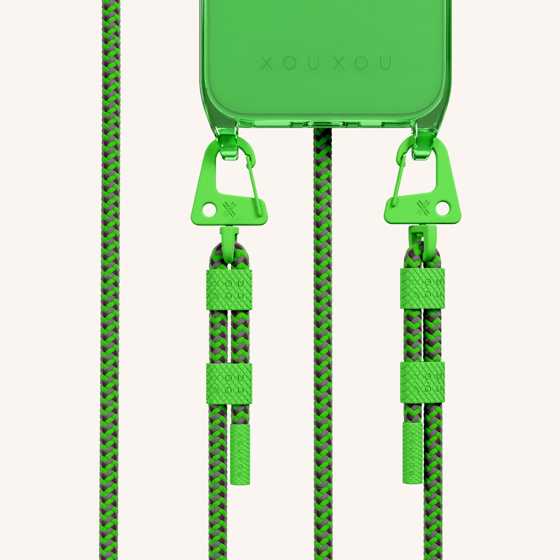 Handykette mit Karabinerband in Neon Grün