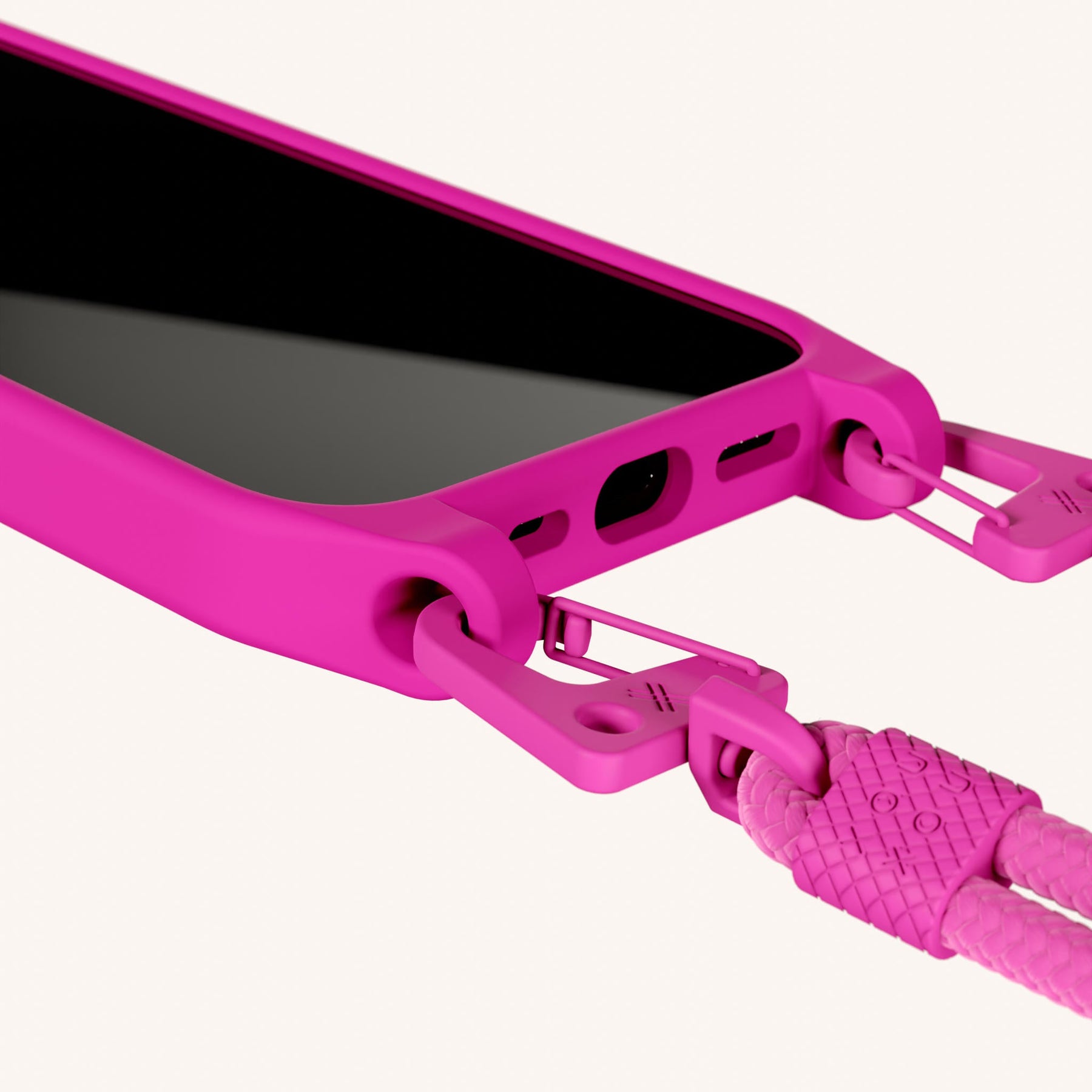 Handykette mit Karabinerband in Power Pink