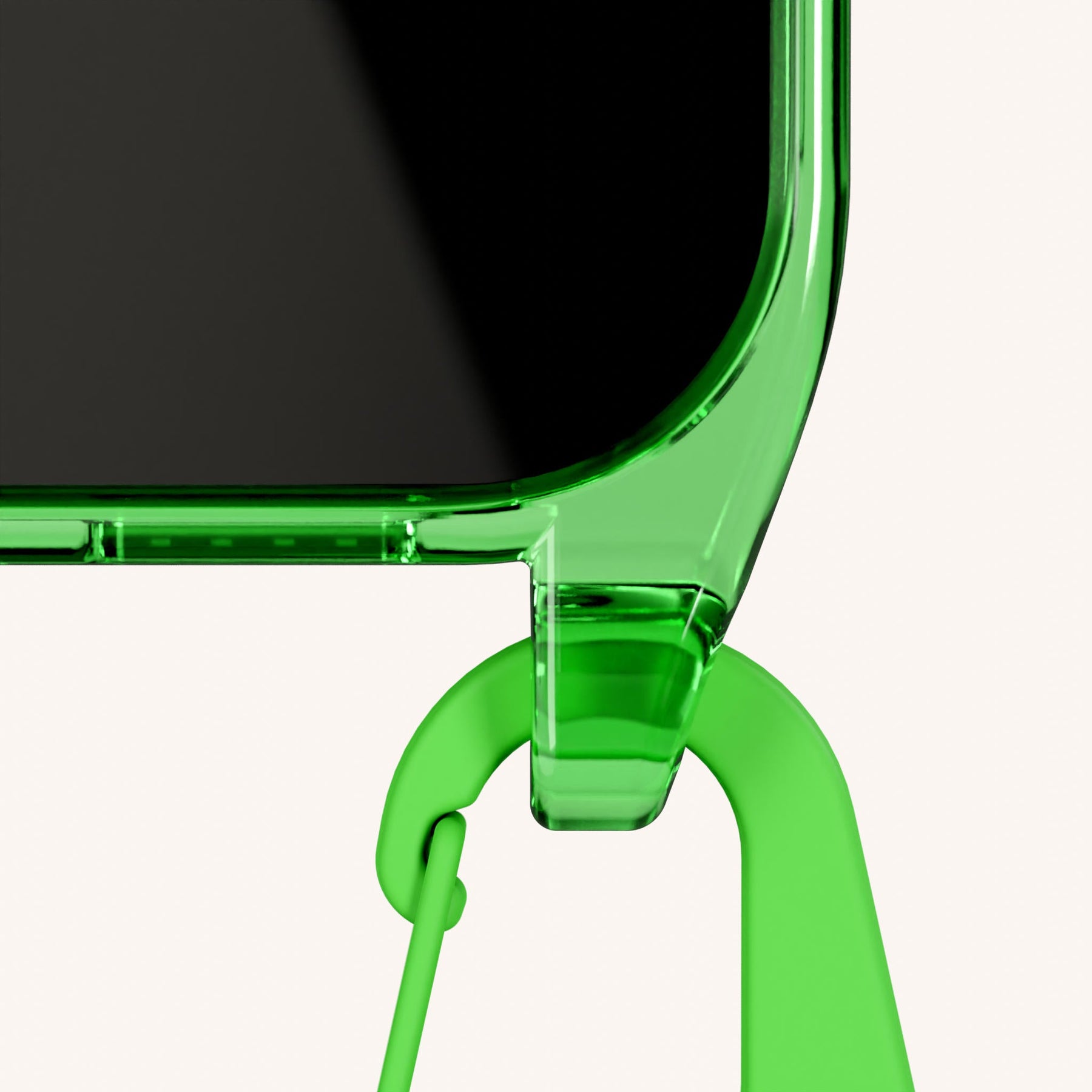 Handykette mit Karabinerband in Neon Grün