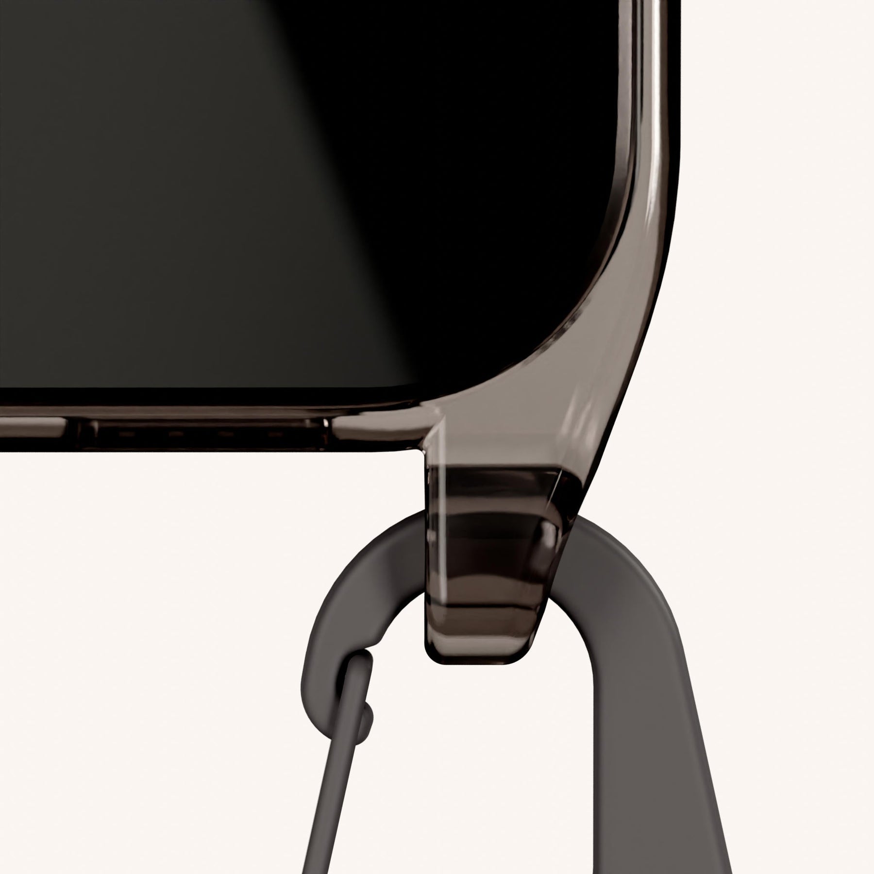 Handykette mit Karabinerband in Grau transparent