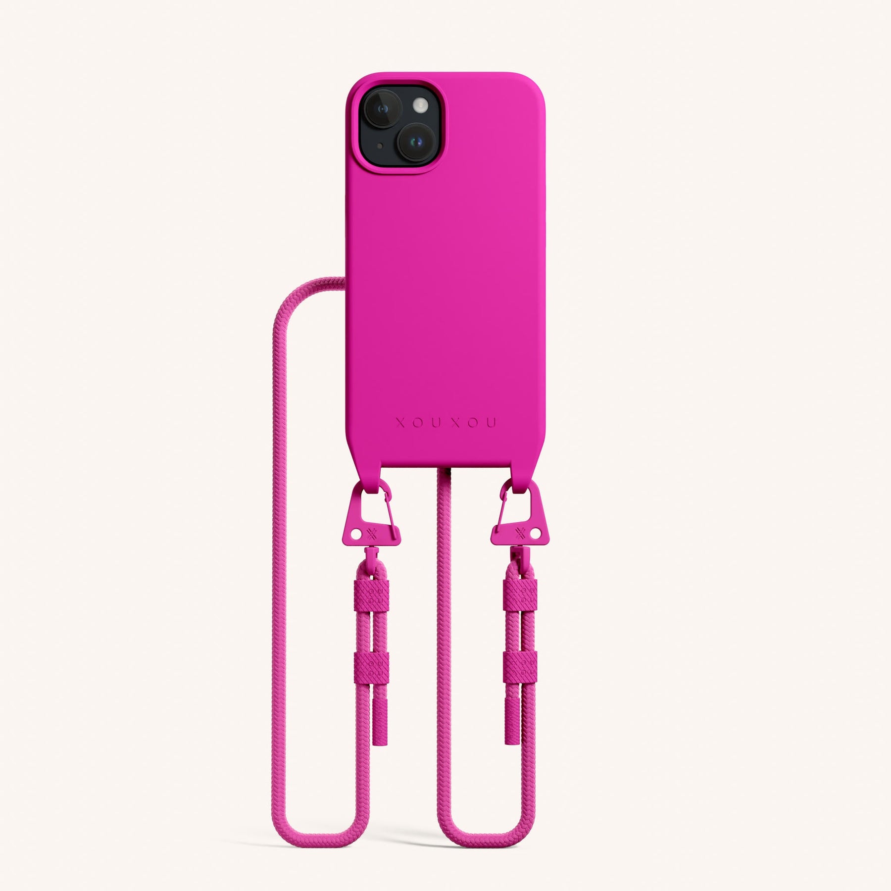 Handykette mit Karabinerband in Power Pink