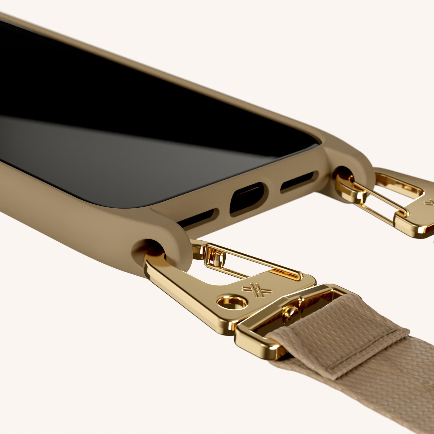 Phone Necklace with Lanyard in Taupe