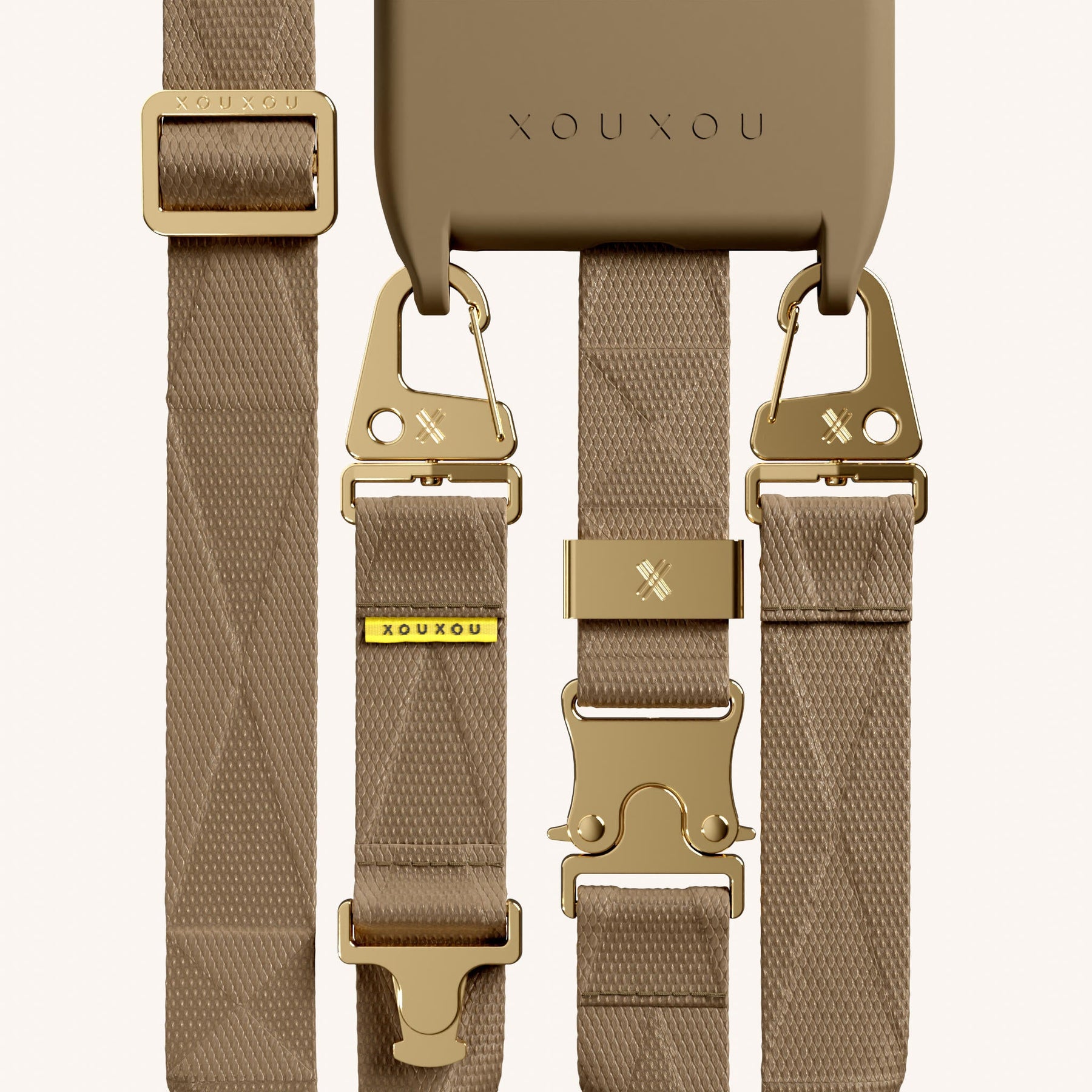 Phone Necklace with Lanyard in Taupe