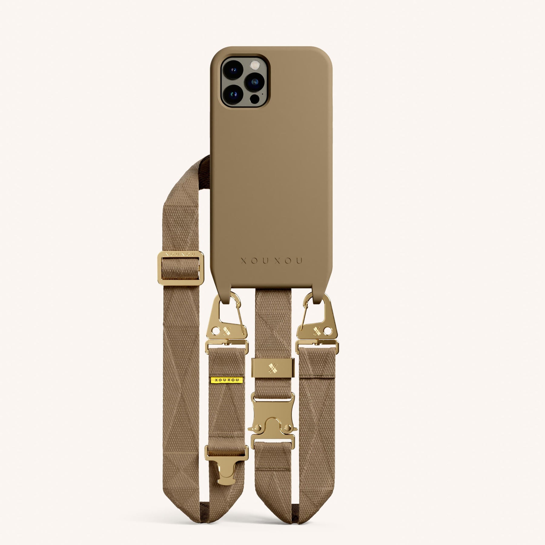 Phone Necklace with Lanyard in Taupe