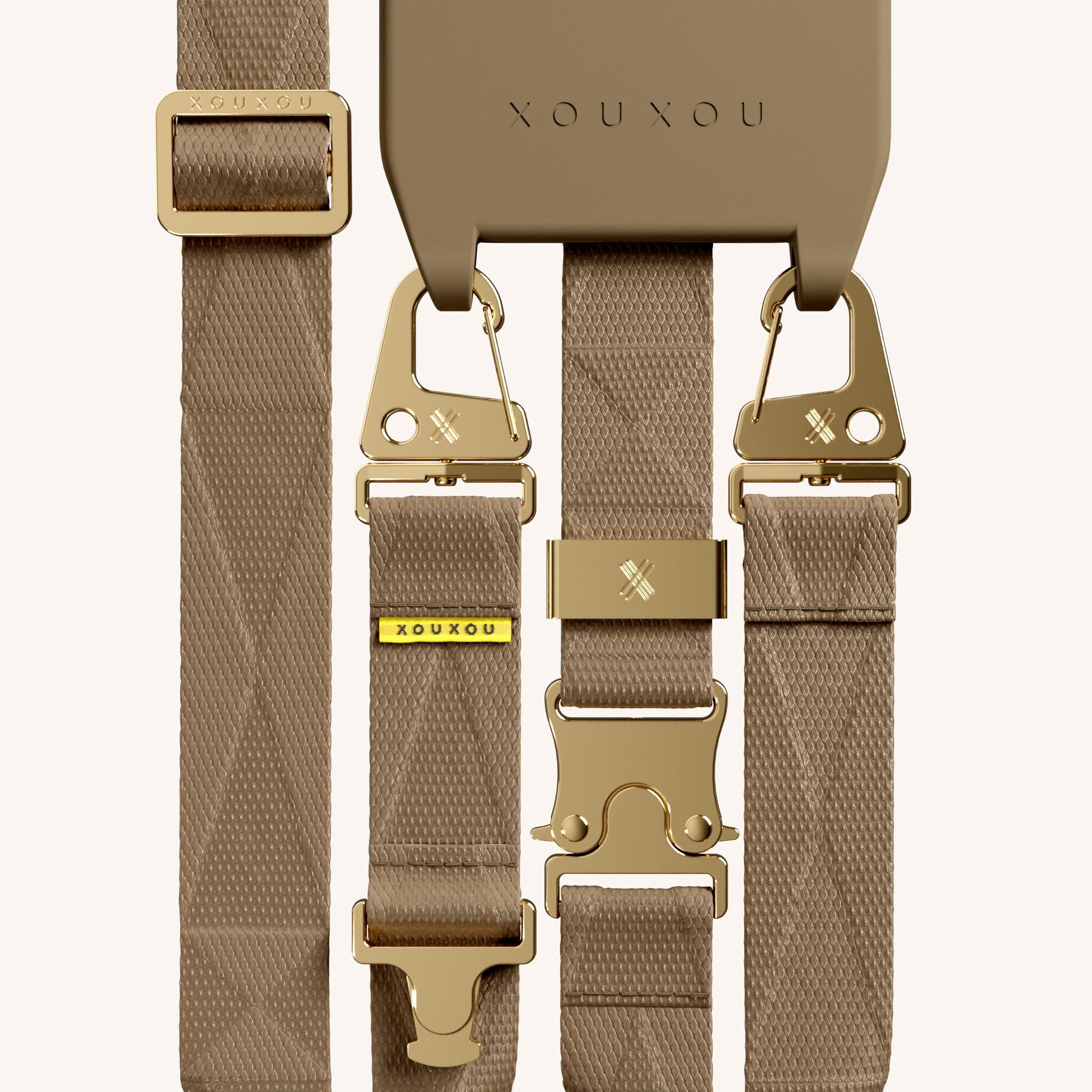 Phone Necklace with Lanyard in Taupe