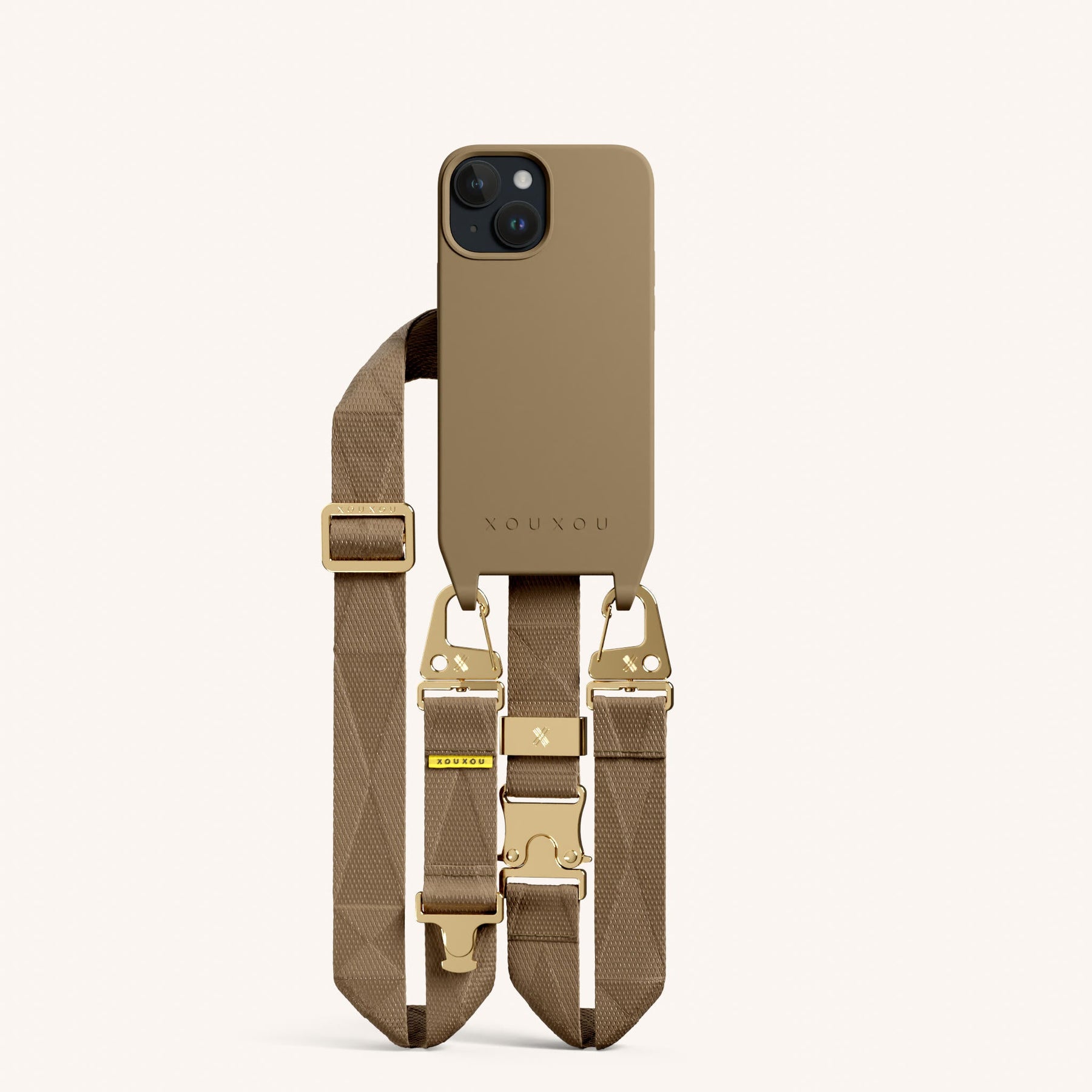Phone Necklace with Lanyard in Taupe