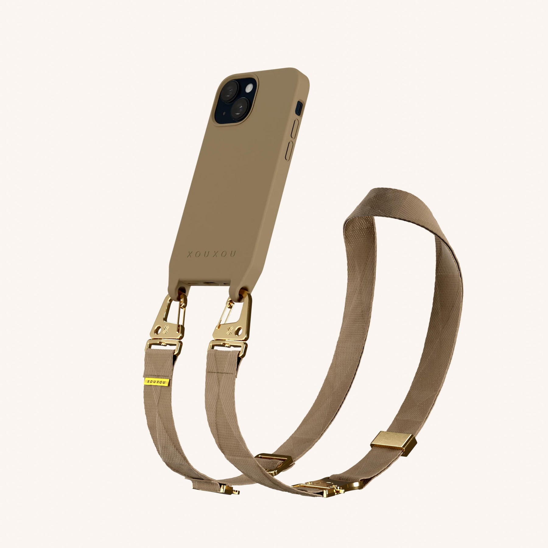 Phone Necklace with Lanyard in Taupe