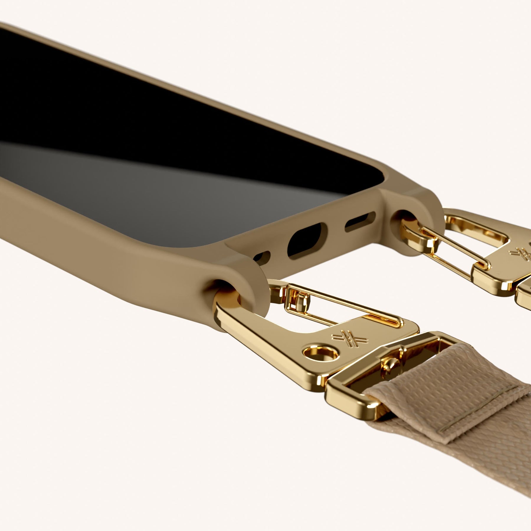 Phone Necklace with Lanyard in Taupe