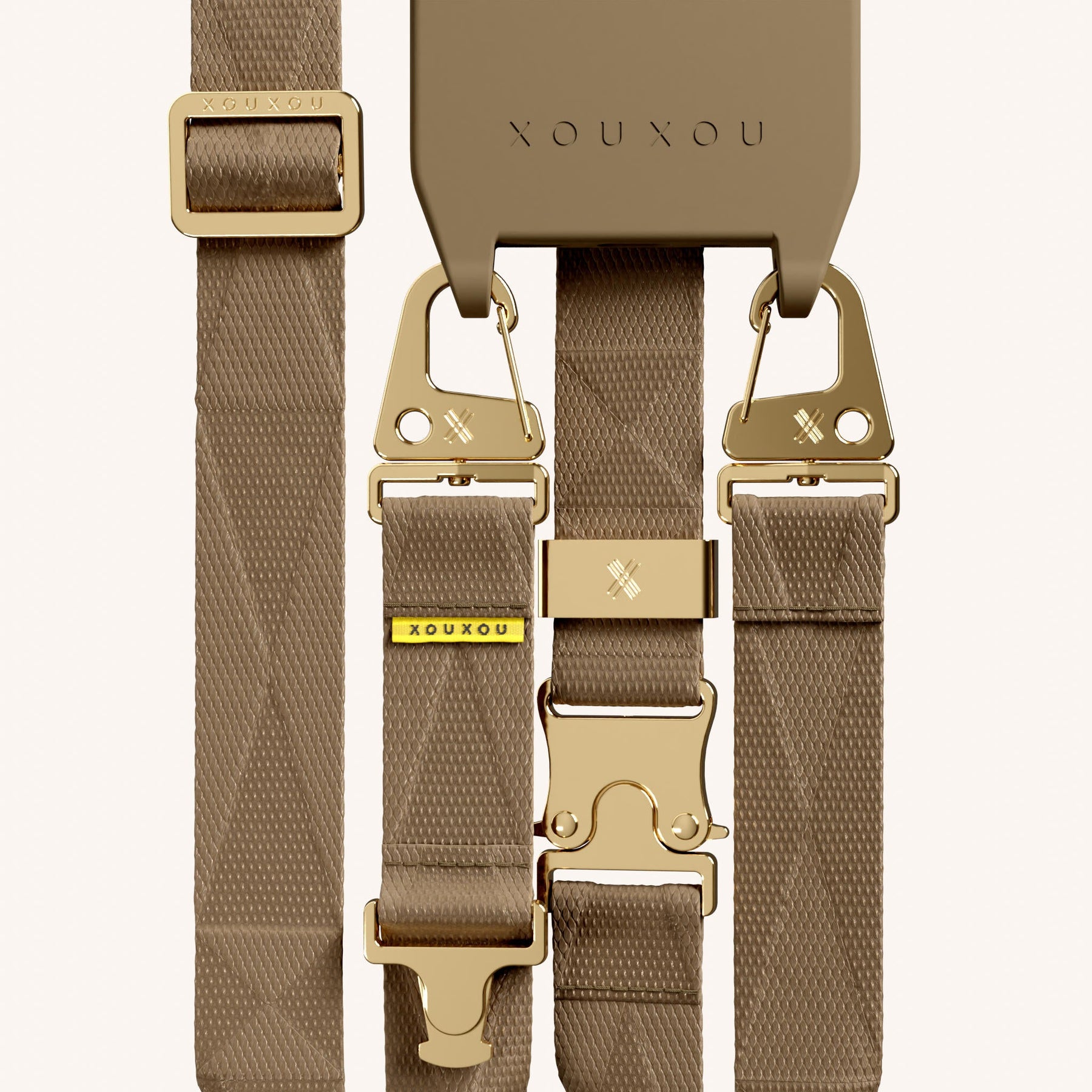Phone Necklace with Lanyard in Taupe