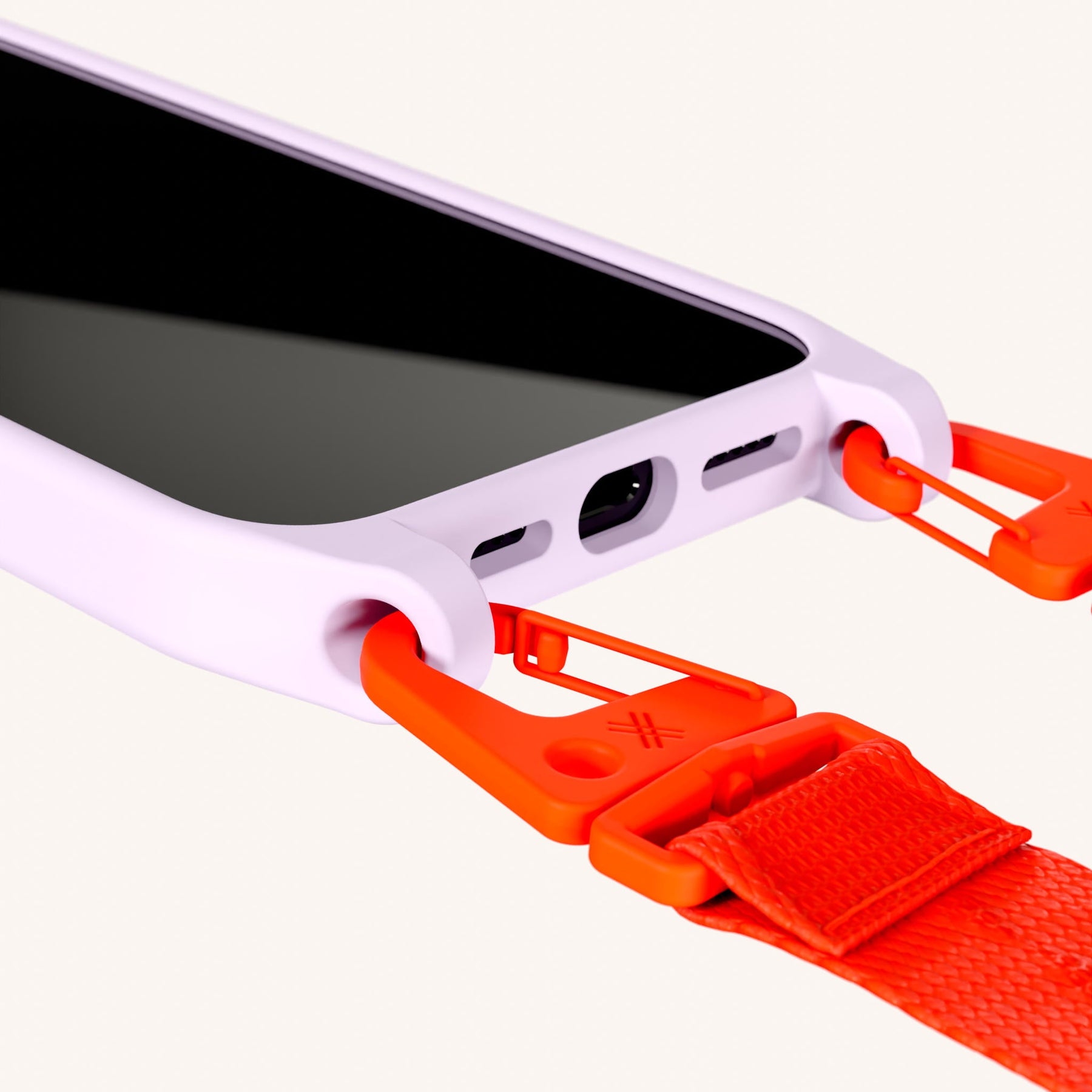 Handykette mit Gurt in Lila + Neon Orange