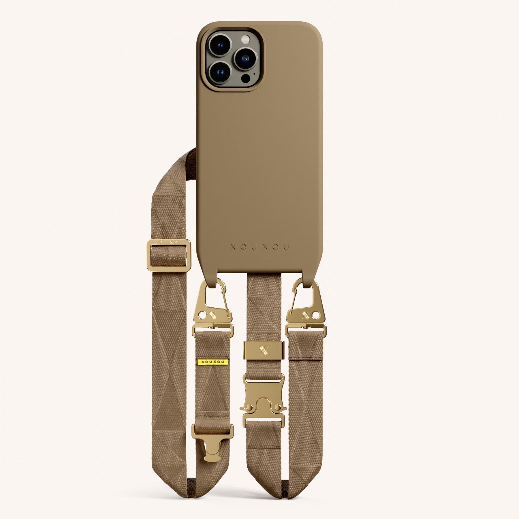 Phone Necklace with Lanyard in Taupe