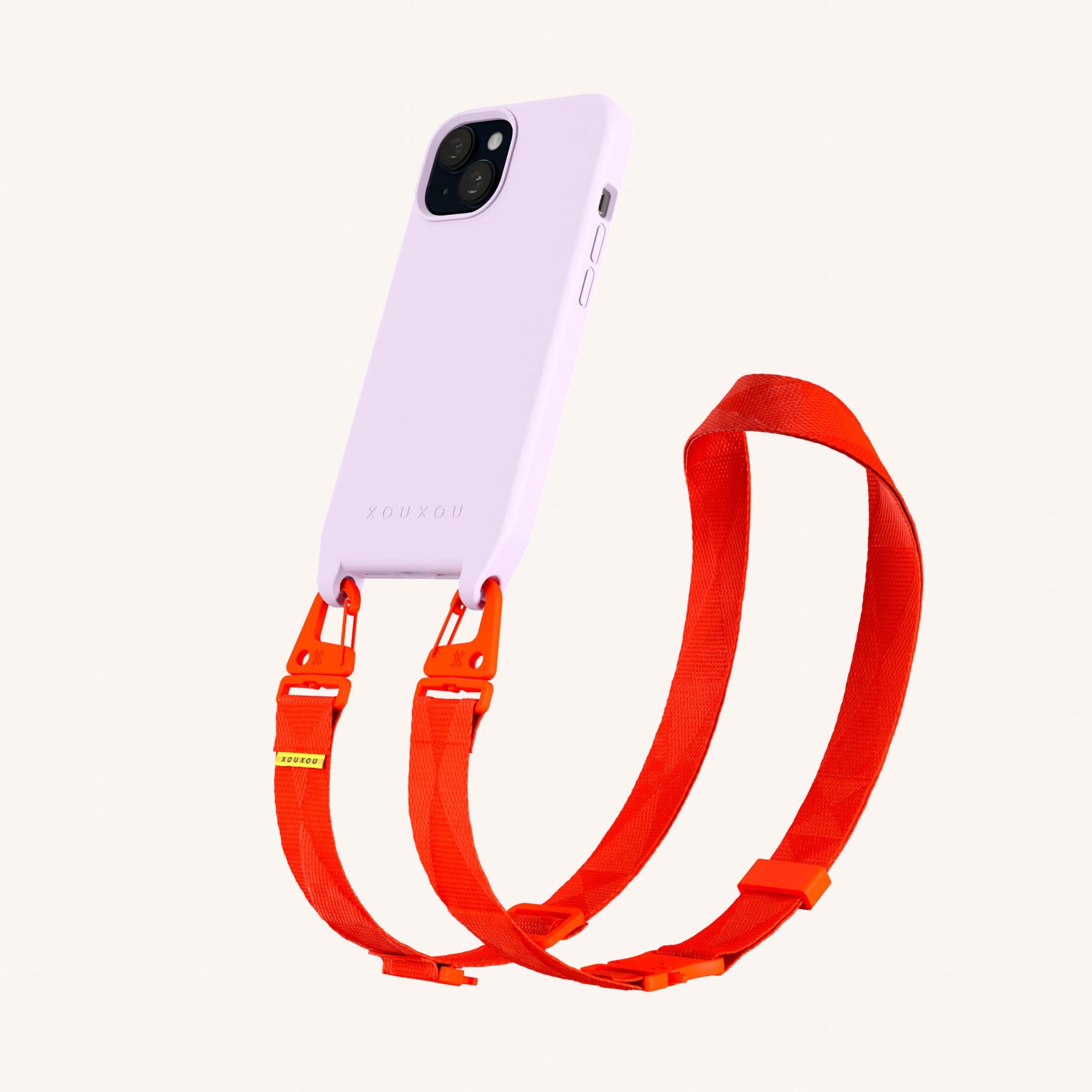 Handykette mit Gurt in Lila + Neon Orange