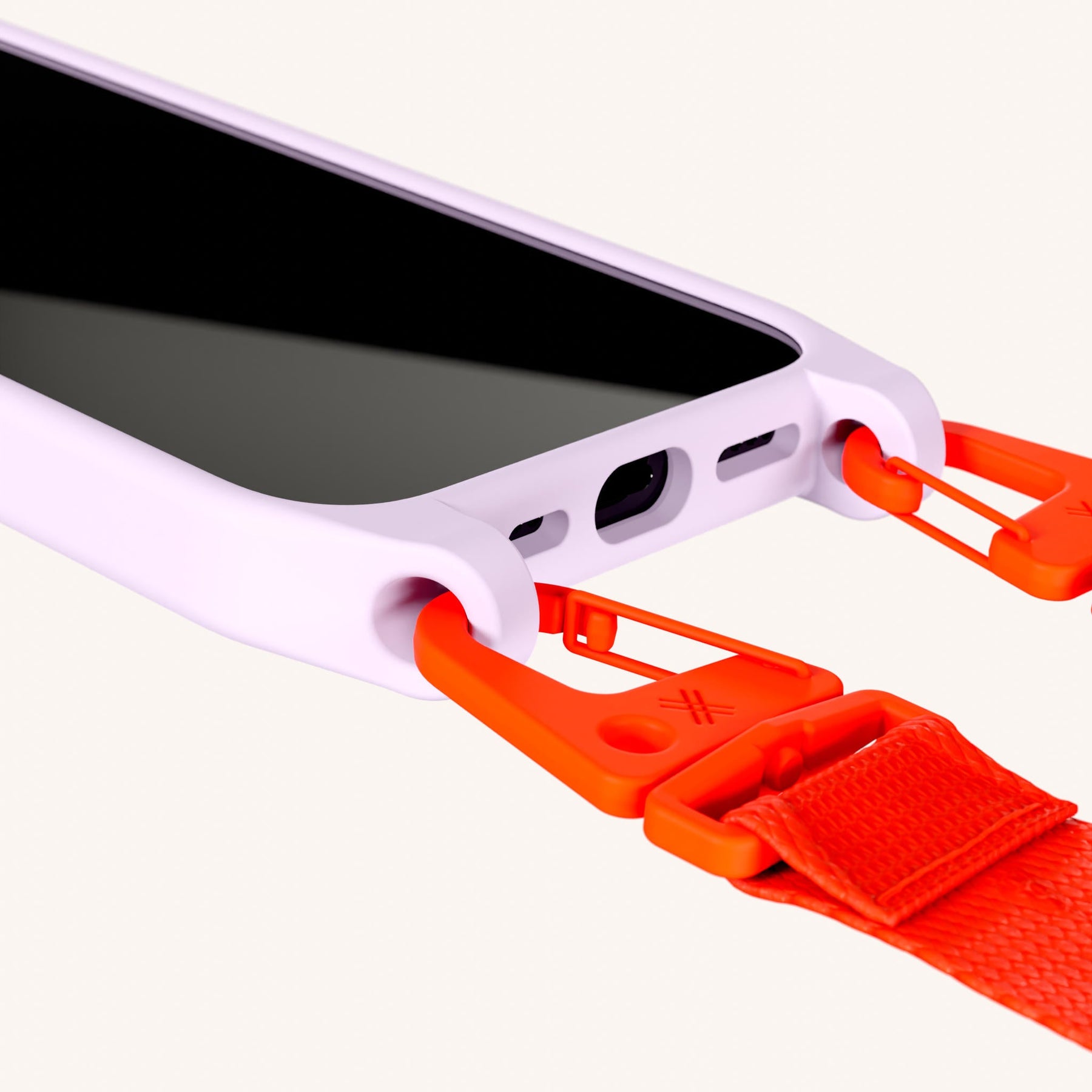 Handykette mit Gurt in Lila + Neon Orange
