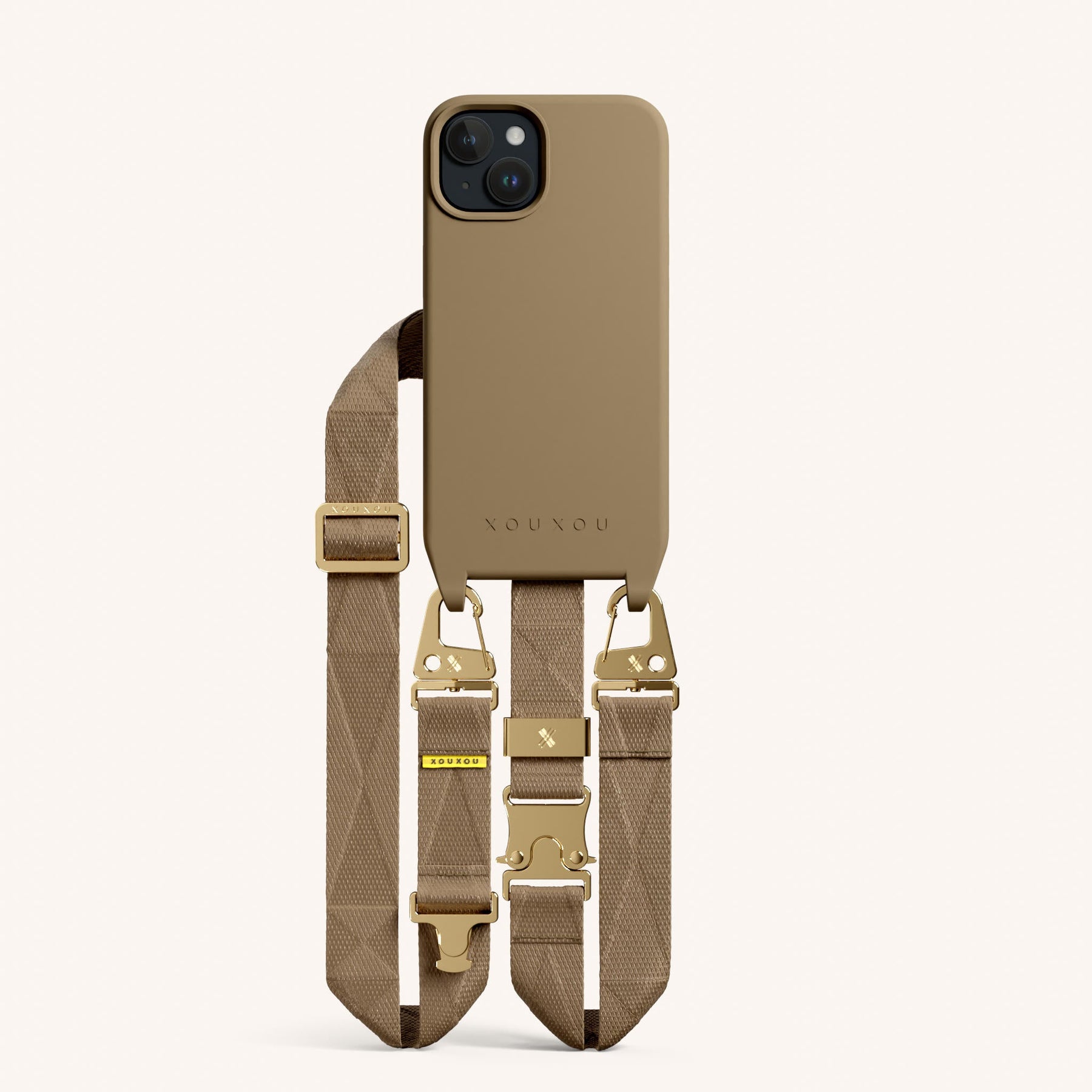 Phone Necklace with Lanyard in Taupe