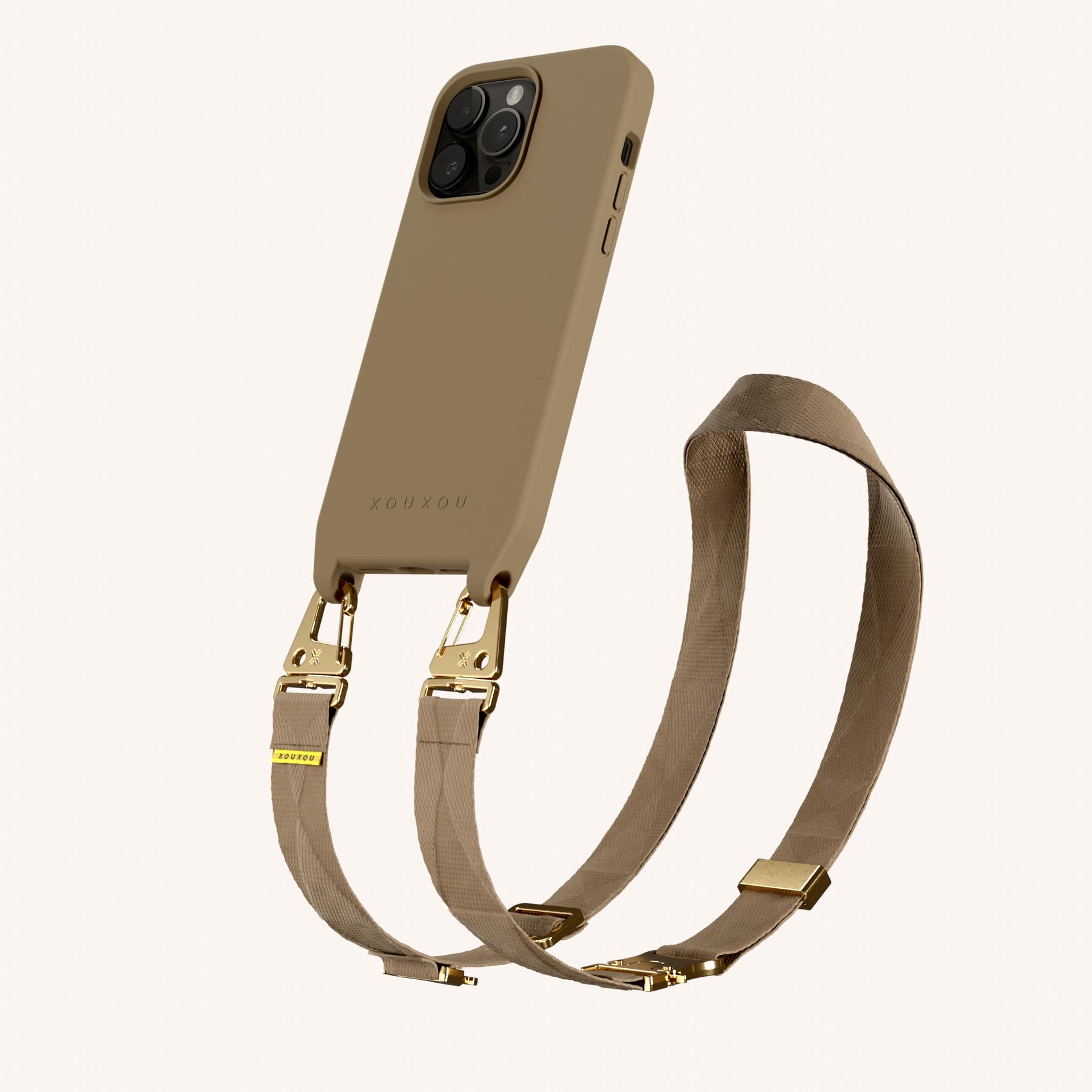 Phone Necklace with Lanyard in Taupe